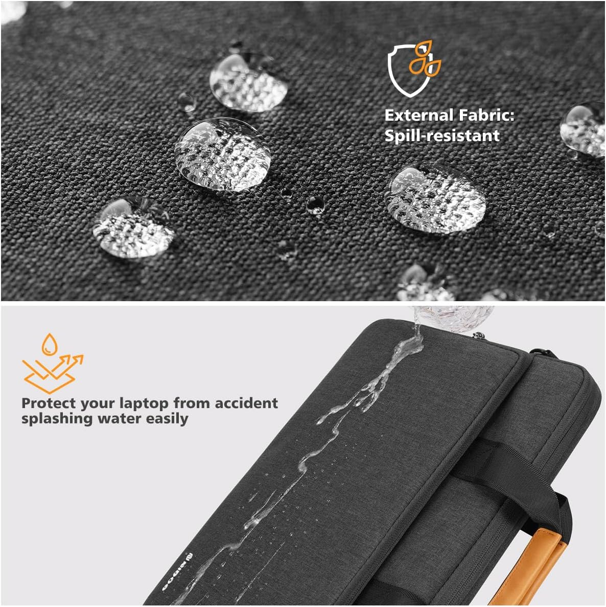 NIDOO Laptop Shoulder Bag 14 Inch Sleeve Case Compatible with 14" Lenovo Thinkpad E14 T14 / Ideapad Flex 5/15" Macbook Air M2 M3 / Microsoft/Hp Elitebook 840 Computer Messenger Bag Briefcase image number 6