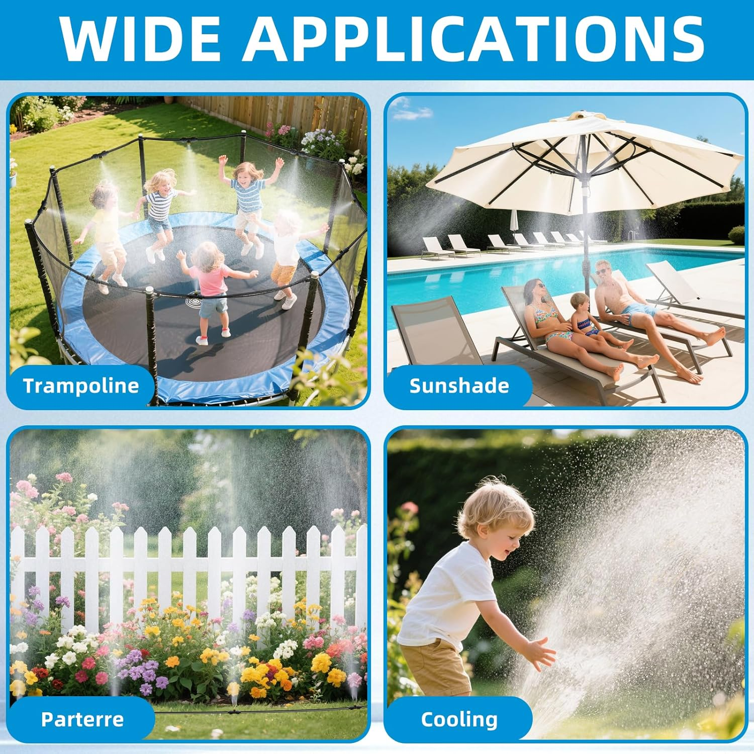 Chicken Coop Misting Cooling System,Misting Hose for Patio with 26FT Misting Line + 8Mist Nozzles +3/4" Adapter& T-Joints Perfect for Cooling Chicken Coops during Summer image number 5