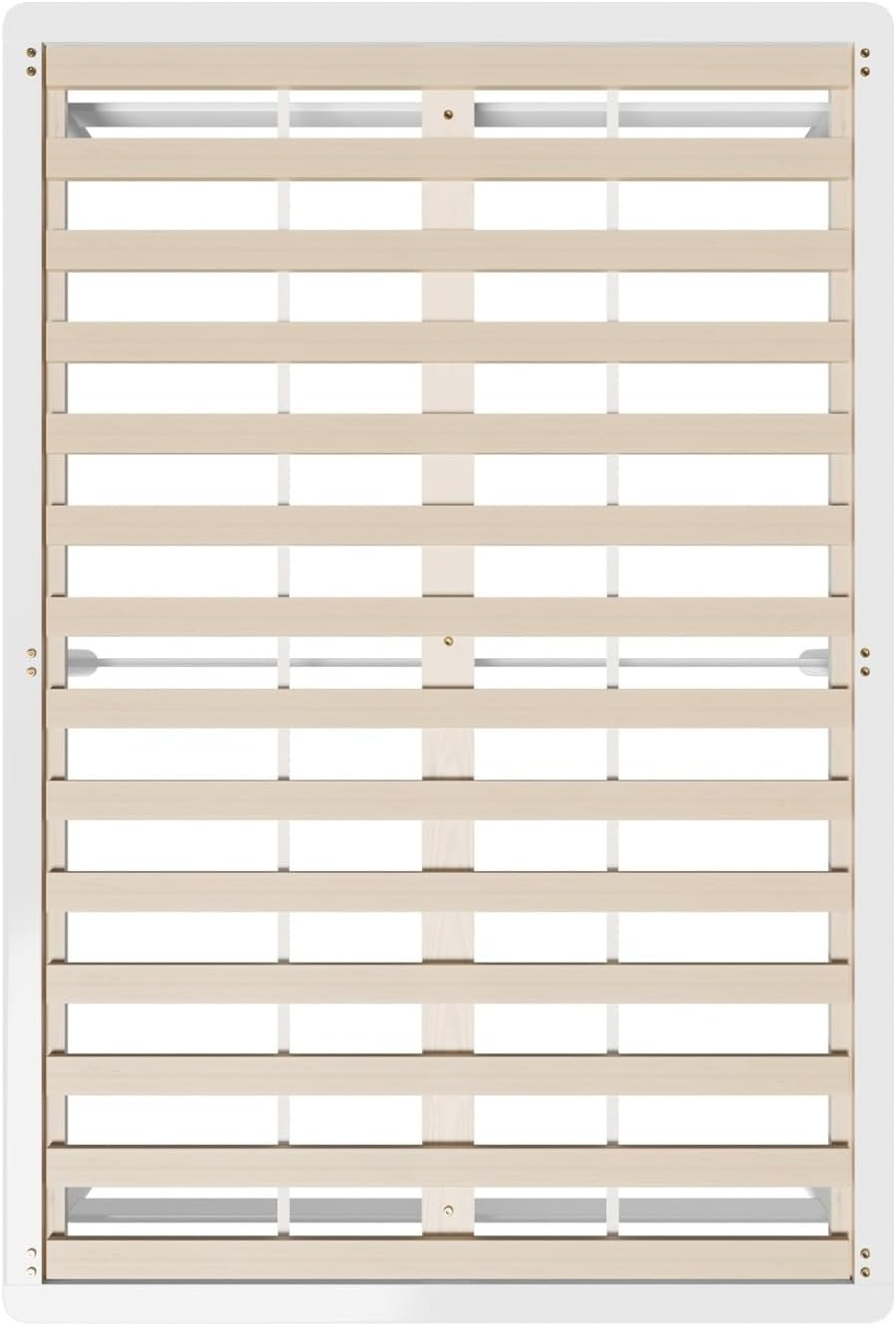 Oikiture Queen Bed Frame, Solid Pine Wood, Queen Size, White image number 1