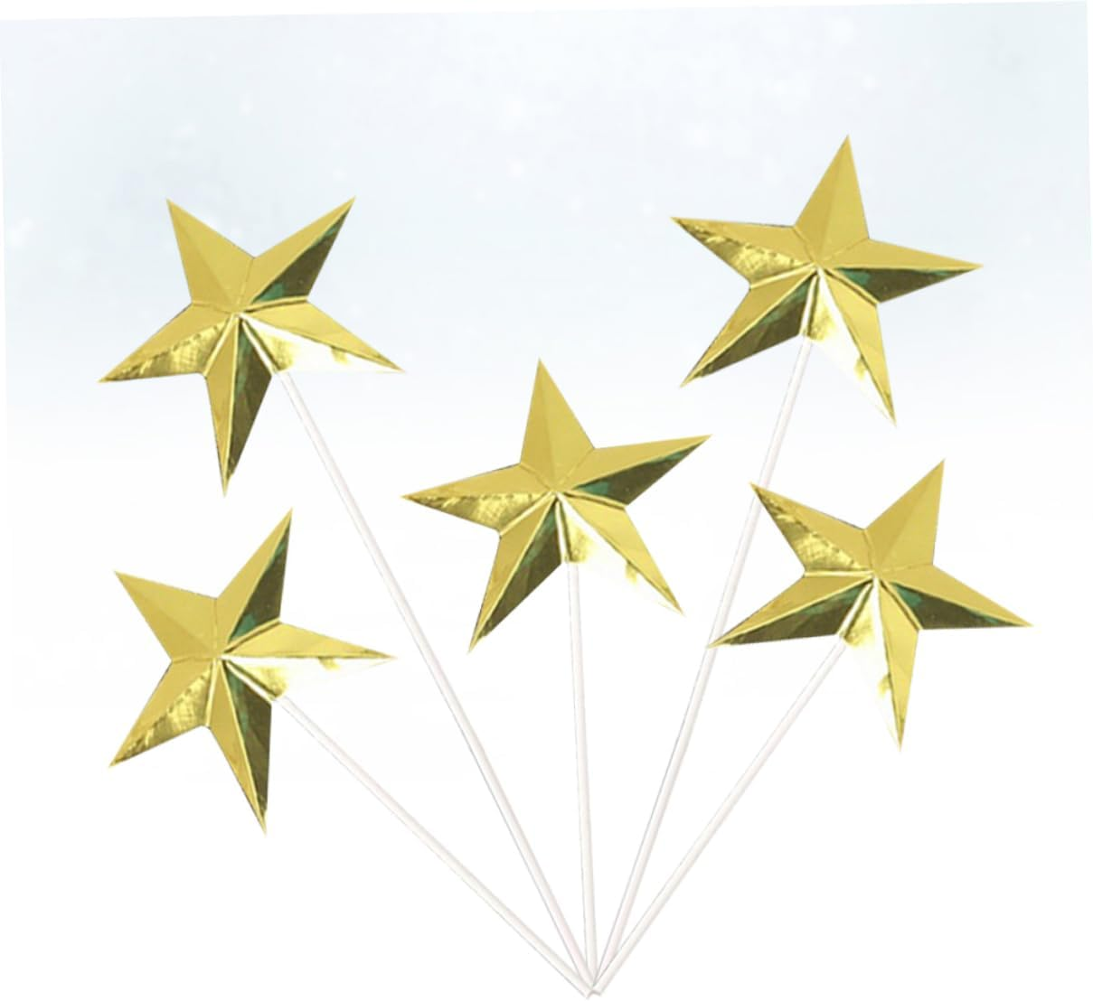 LABRIMP 60Pcs Star Cake Picks Sequin Cupcake Toppers Dessert Topper Birthday Cupcake Toppers Gold Party Decorations Cake Picks Wedding Glitter Gold Wedding Decor Insert Card Baby Christmas image number 3