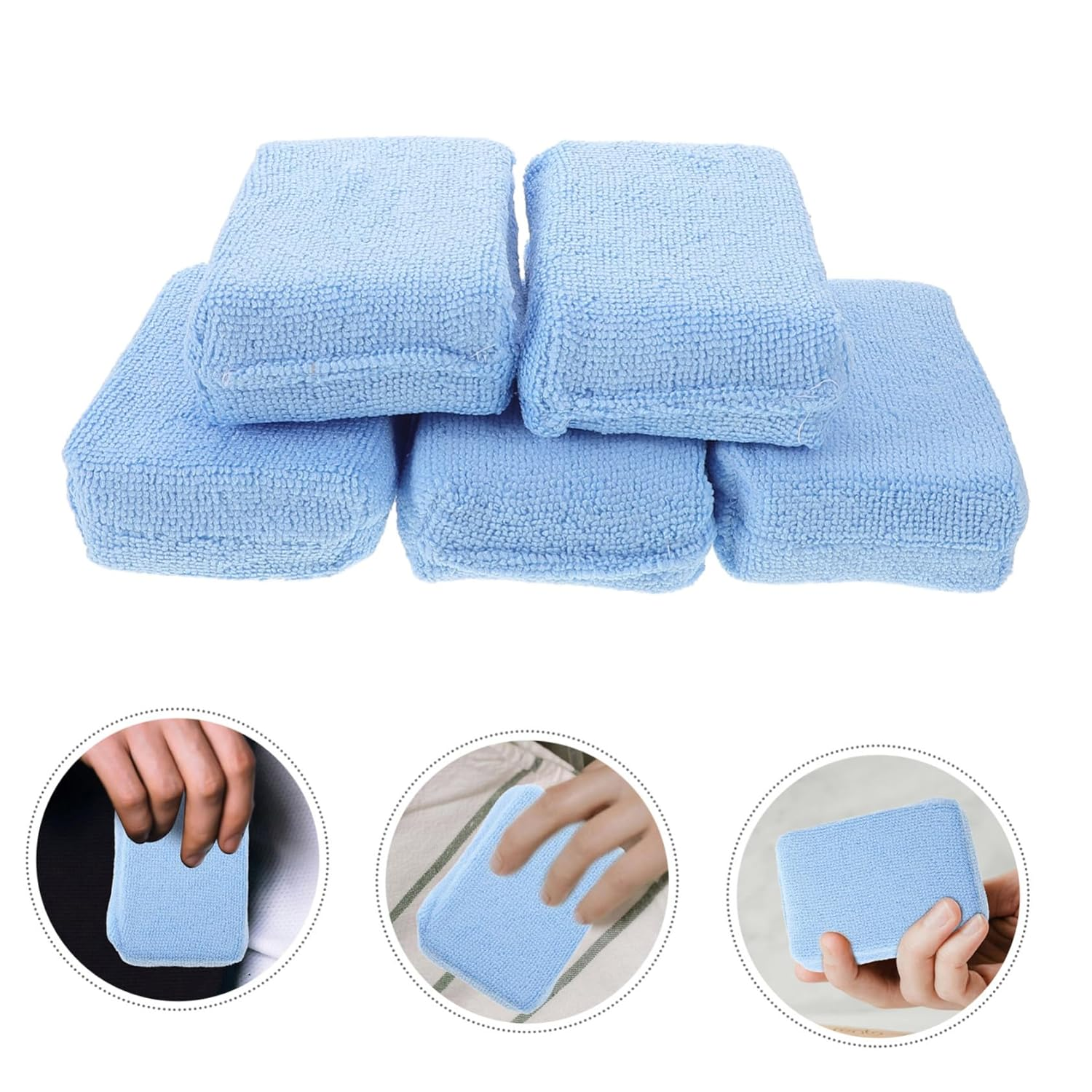 PRETYZOOM 10Pcs Car Wax Applicator Pads Versatile Rectangle Polishing Tools for Car Detailing Waxing and Windshield Cleaning Efficient Scratch Repair and Convenient Storage for Home Use image number 1