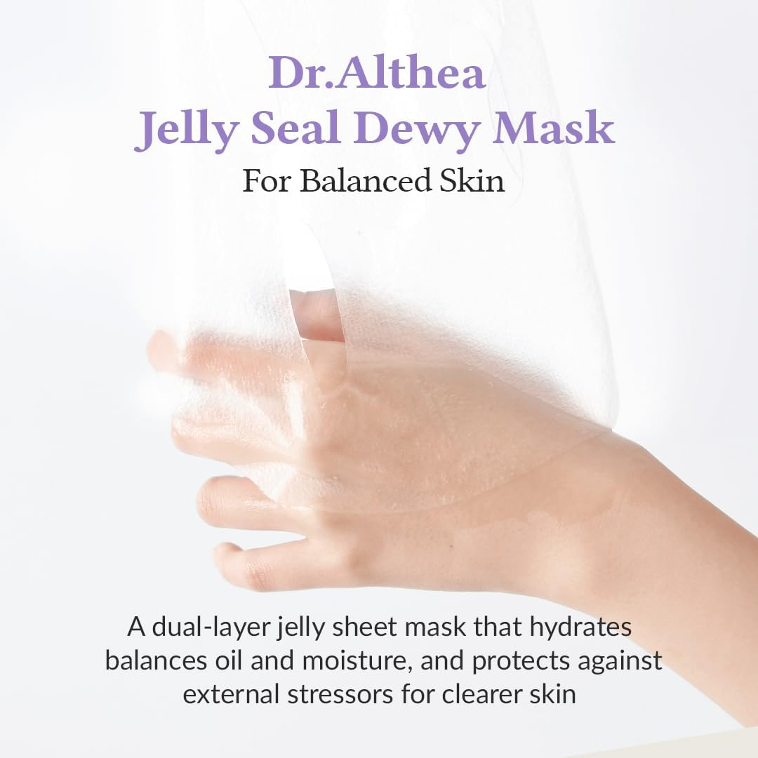 Dr.Althea Jelly Seal Dewy Mask | Hydrate & Restore Balance | Boost Natural Radiance with Phytopdrn Lotus | Vegan Korean Skincare (Pack of 4)