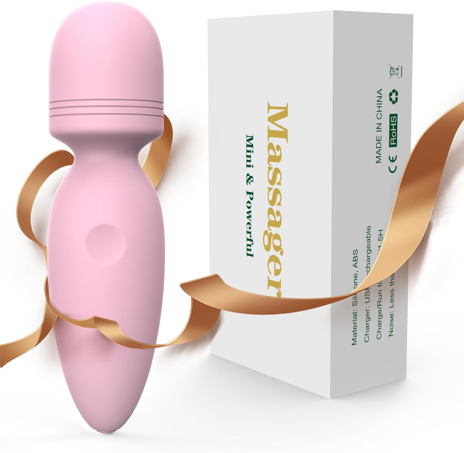 Mini Massager,Gifts for Women Small Cordless Handheld Massager with 10 Modes, Personal Handheld Massager for Neck Shoulder Back Body （Black）