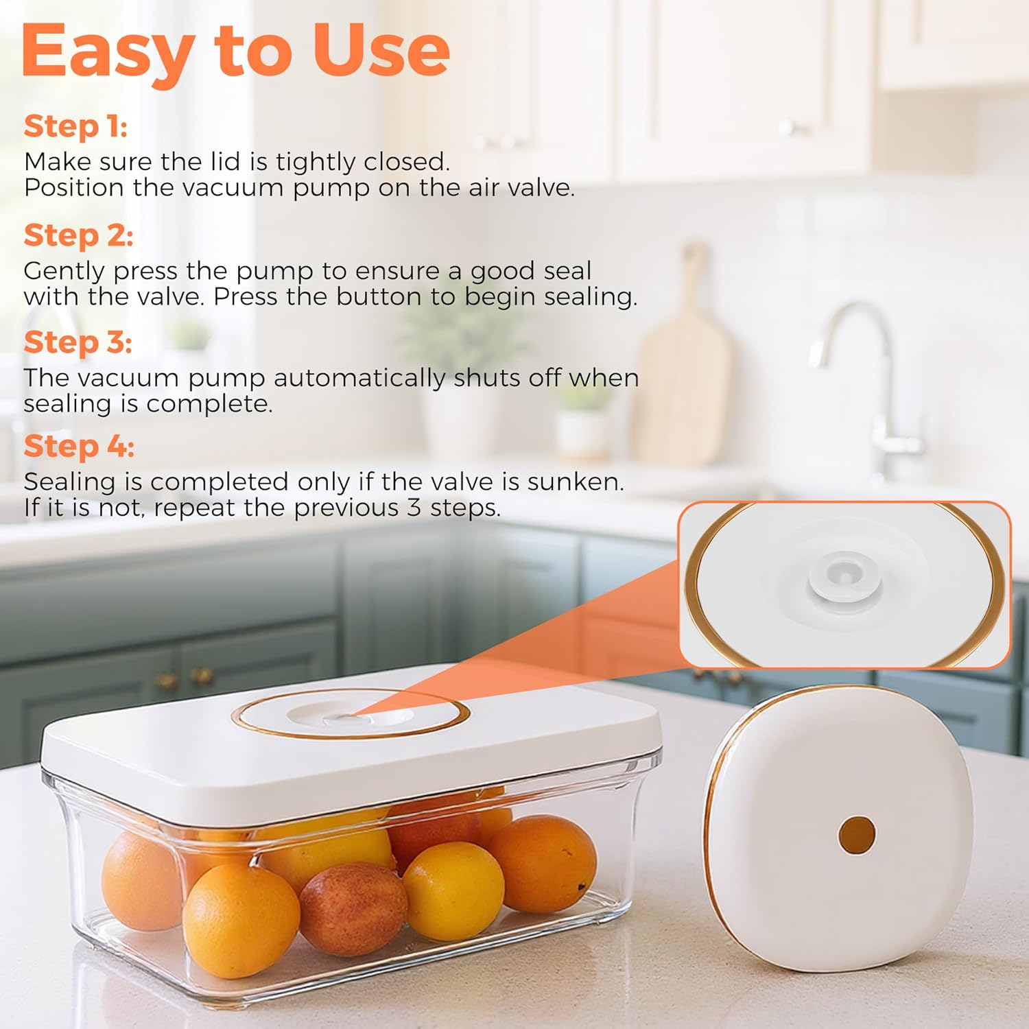 Advwin Vacuum Sealer Box Set, Vacuum Food Sealer with 3 Airtight Food Storage Containers, 60Kpa Food Preservation System Suction for Meal Prep & Kitchen Organisation image number 1