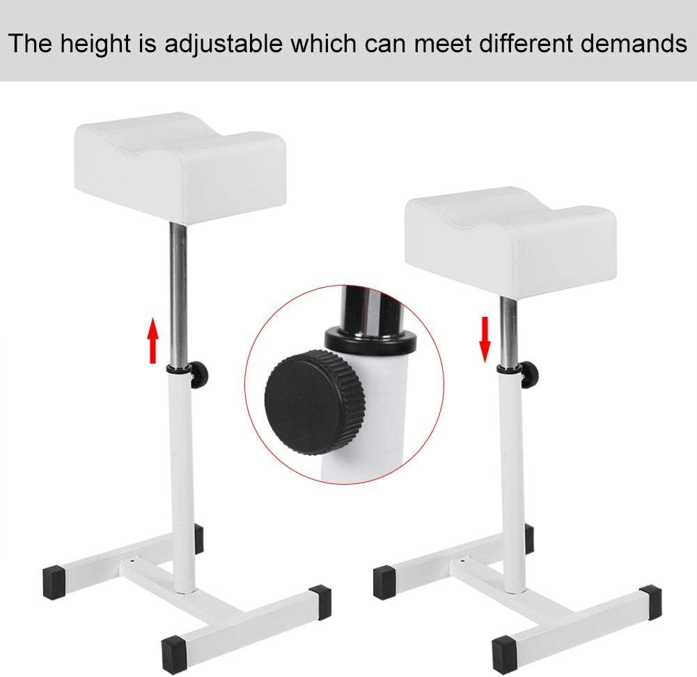 Stool Chair with Footrest,Adjustable Foot Care Pedicure Nail Stool,Pedicure Manicure Technician Nail Footrest Salon Spa Equipment(White) image number 3