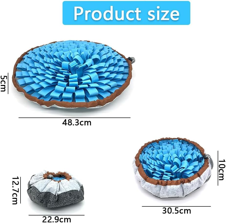 Dog Snuffle Mat Slow Feeder Bowl &ndash; Grassland Design for Boredom Relief, Encourages Natural Foraging, Treat Puzzle Toy for Indoor & Outdoor Use (Blue) image number 2