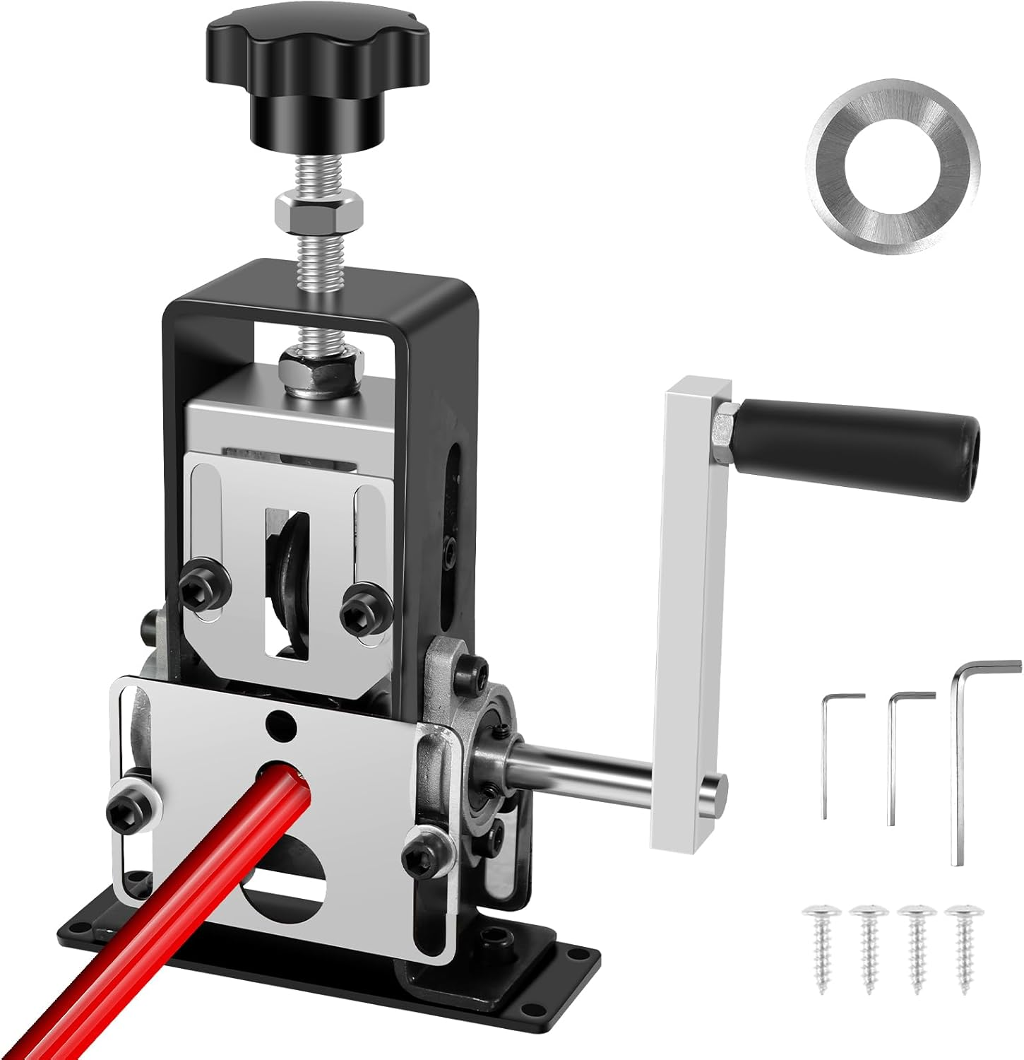 Djapwpx-Wire Stripper Machine Portable Copper Wire Stripper with Hand Crank High Carbon Steel Manual Wire Stripping Machine Multipurpose Wire Stripper Tool for Scrap Copper Wire Recycling image number 4