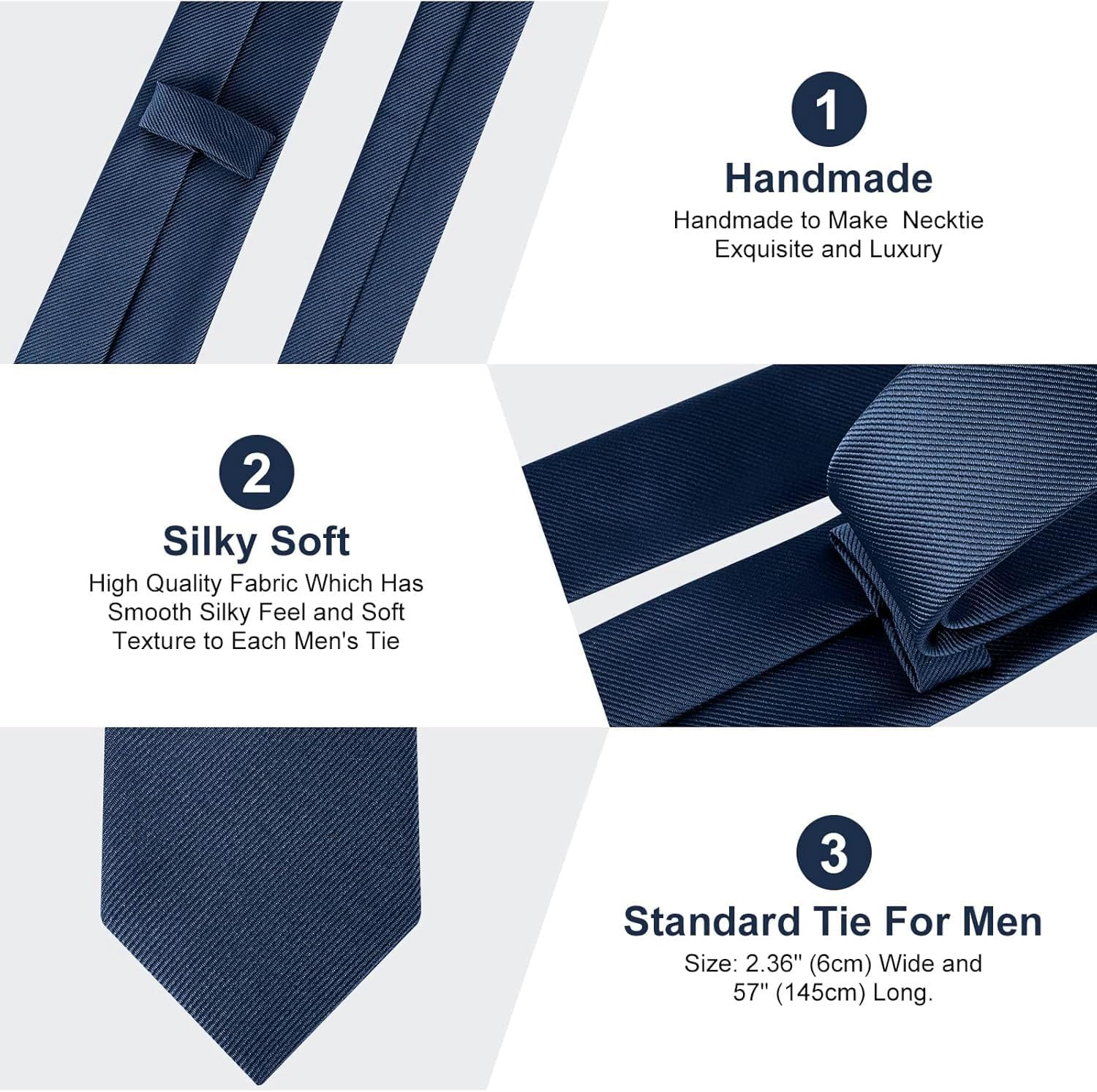 Men'S Ties Solid Color 8CM Necktie Plain Classic Striped Formal Business Wedding Party Ties for Men image number 1