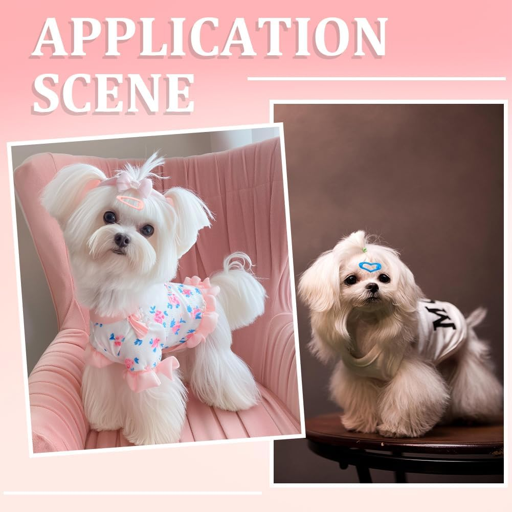 SOFPLATE 80Pcs 4 Styles Small Star Hair Clips Colorful Hair Snap Clips Aesthetic Assorted Steel Heart Teardrop Bone Pet Grooming Metal Hairpins Barrettes for Short Long Hairstyle DIY Decor Accessories image number 2