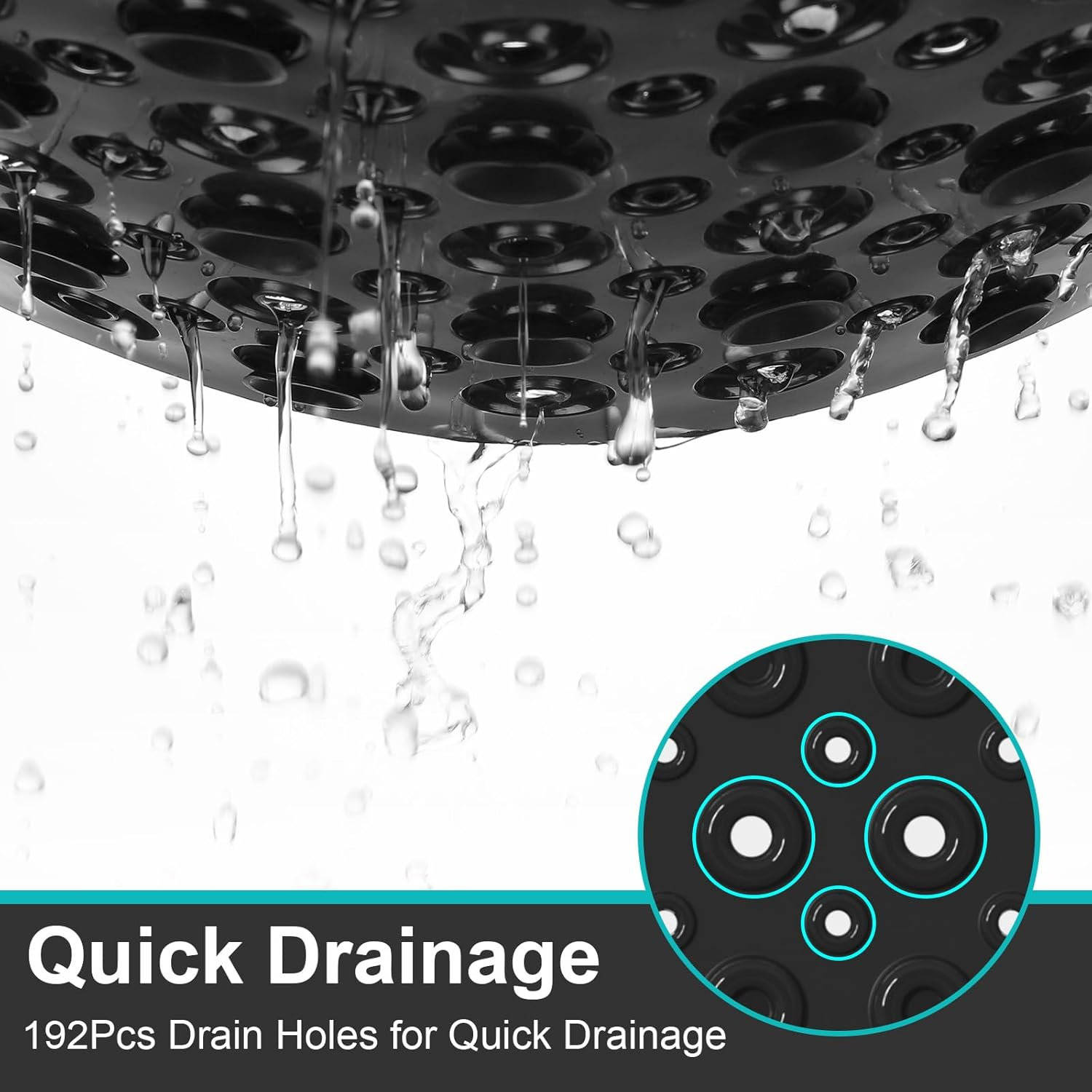 XIYUNTE Shower Mat Non Slip anti Mould - 70X40Cm PVC Non Slip Shower Mats for inside Shower, Bathtub Mat Non Slip Bath Mat with Powerful Suction Cups and Drain Holes, Easy to Clean, Black image number 1