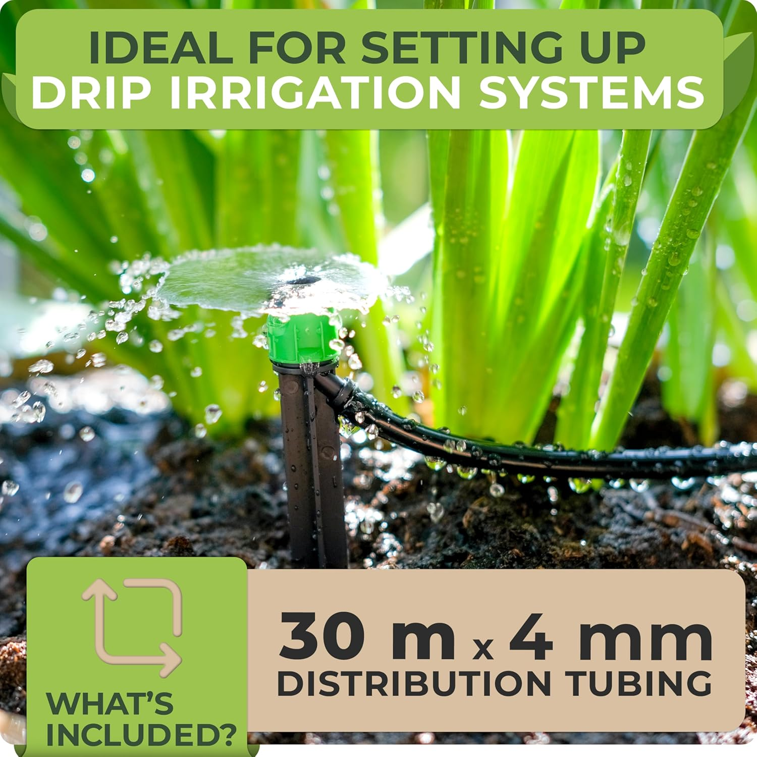 CARPATHEN 1/4 Drip Irrigation Tubing - 100Ft Black Drip Irrigation Hose Perfect for DIY Garden Irrigation System, Hydroponics, Misting, or as Blank Distribution Tubing for Any Garden Project image number 6