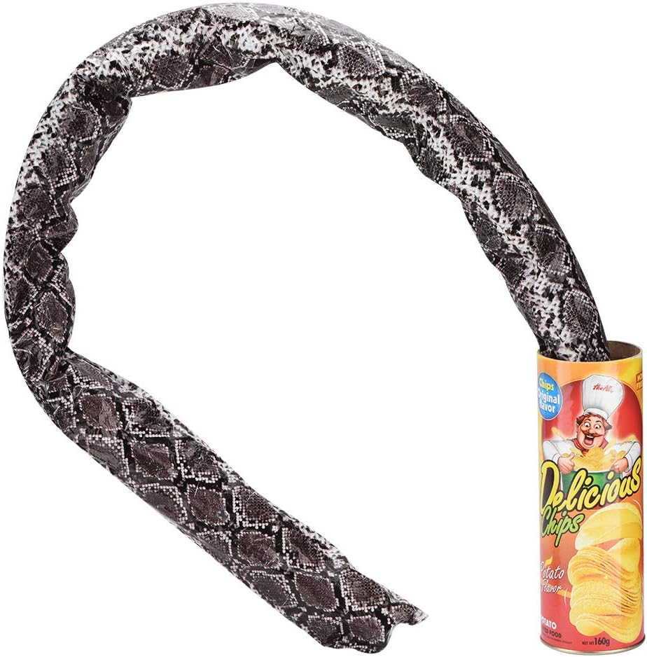 Novelty Potato Chip Can Funny Realistic Pranks Joke Jump Pop Out Spring Snake Trick Toy image number 5