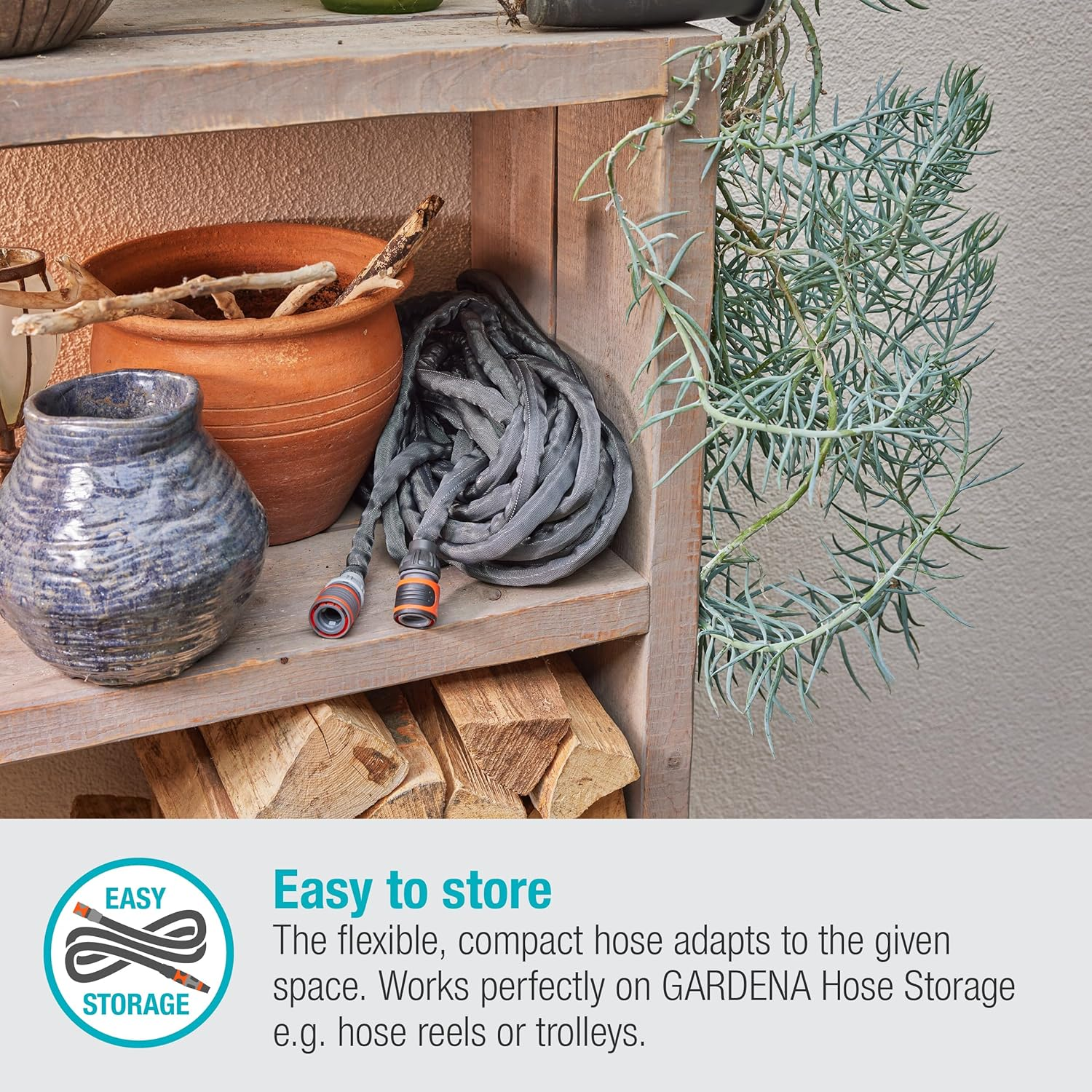 Gardena Textile Hose Liano Life 13 Mm (&frac12;) 30M Set with Nozzle image number 1