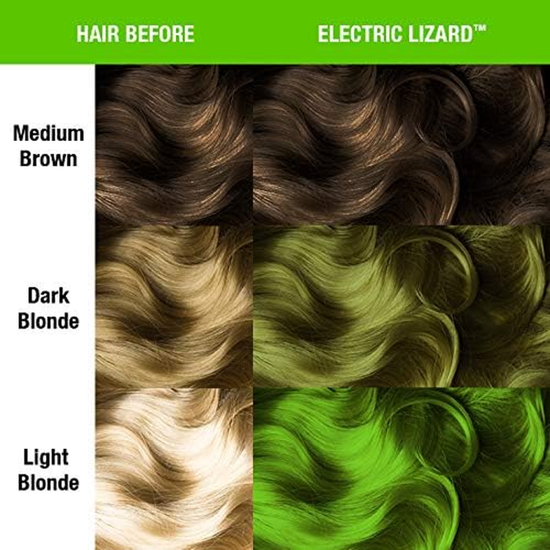 MANIC PANIC Classic Electric Lizard Semi Permanent Hair Color - Bright Neon Green Hair Dye for Women & Men That Lasts 4-6 Weeks - Vegan, Ammonia & Cruelty-Free - Create & Mix Custom Shades (4Oz)