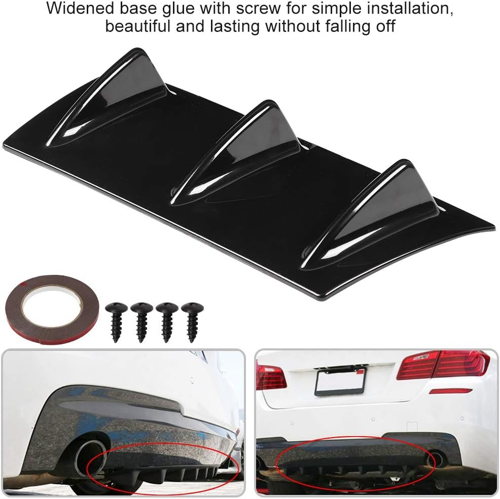 Universal Car Rear Bumper Fin Diffuser with Double-Sided Tape for Enhanced Aerodynamic Performance and (S 3Cm / 1.2In) image number 2
