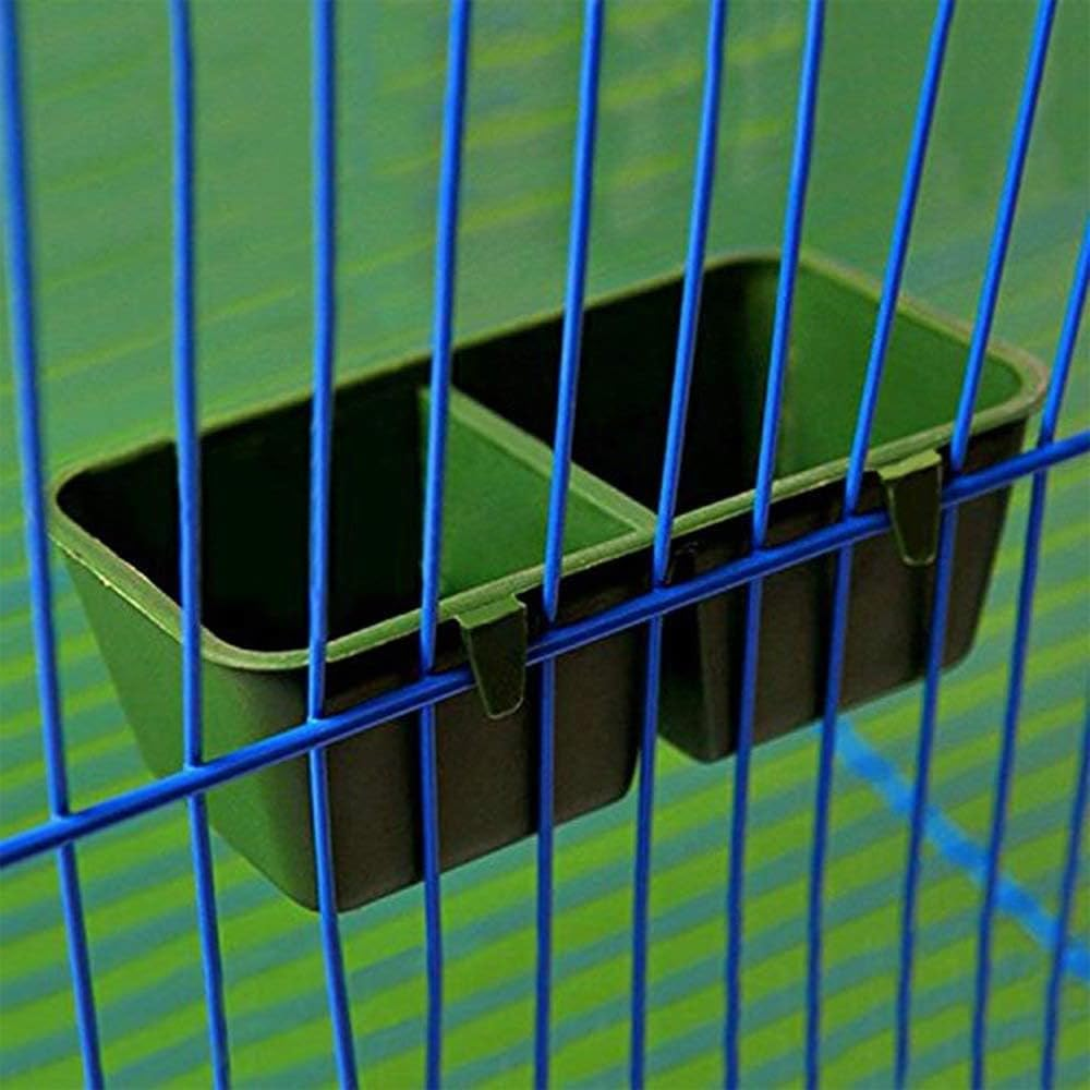 2 in 1 Parrot Cage Food and Water Bowl, Double Groove Bird Feeder, Plastic No-Mess Feeder Bowl for Parrots and Small Birds image number 3