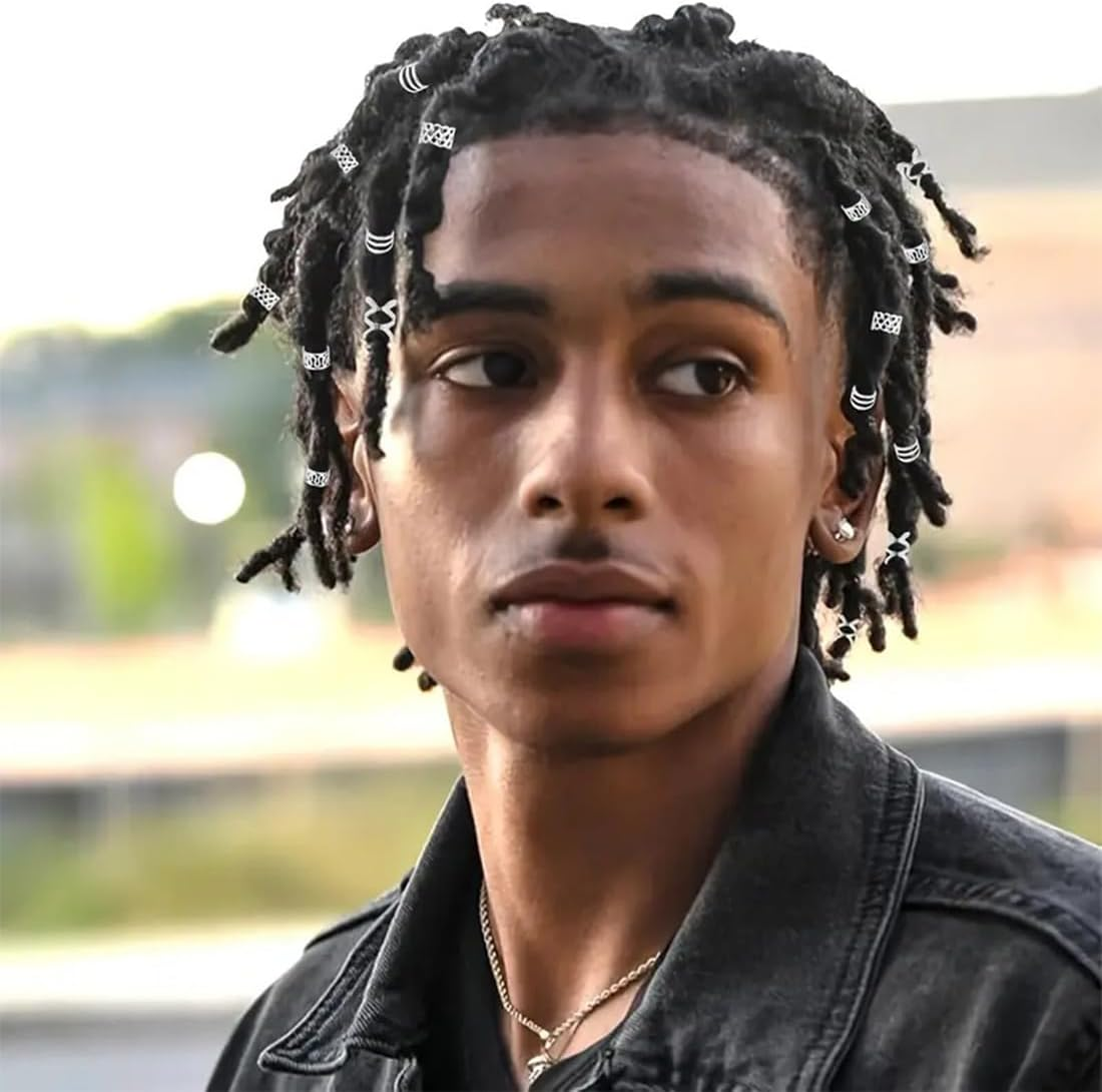 SIRLOMU Pack of 60 Adjustable Dreadlocks Jewellery, Braids Jewellery, Gold Hair Jewellery for Braids, Loc Jewellery for Hair with Dreadlocks, Hair Spiral Clips, Hair Jewellery for Dreadlocks (Gold + image number 4