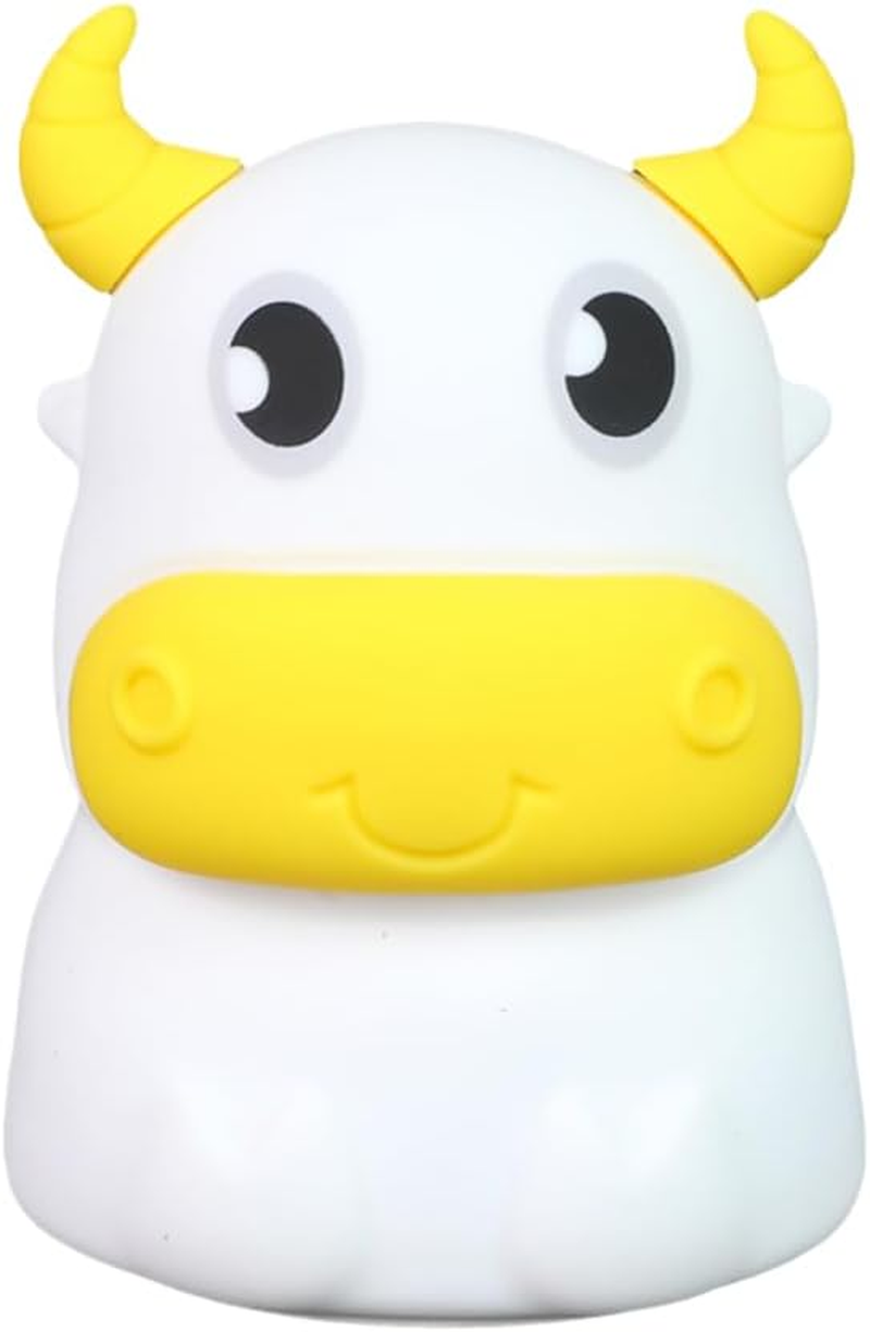 LED Silicone Night Light Rechargeable Patting Lamp Cartoon Touch Light (Cow) image number 3
