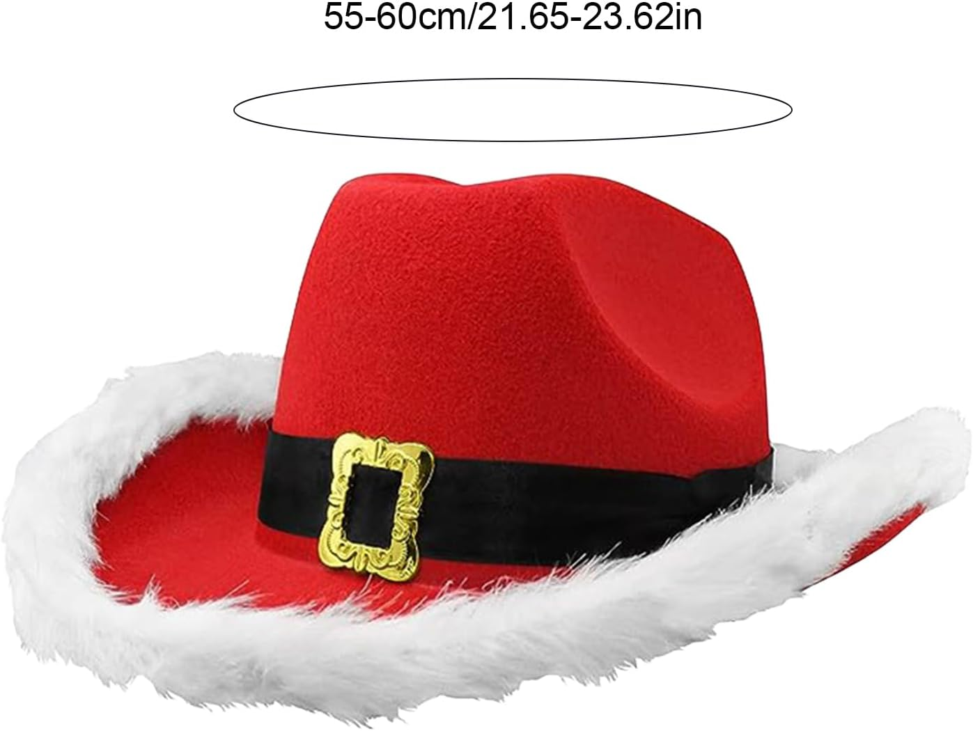 Santa Cowboy Hat | Christmas Western Costume Accessories, Cosplay Prop for Santa and Cowboy Costumes - Borato image number 3