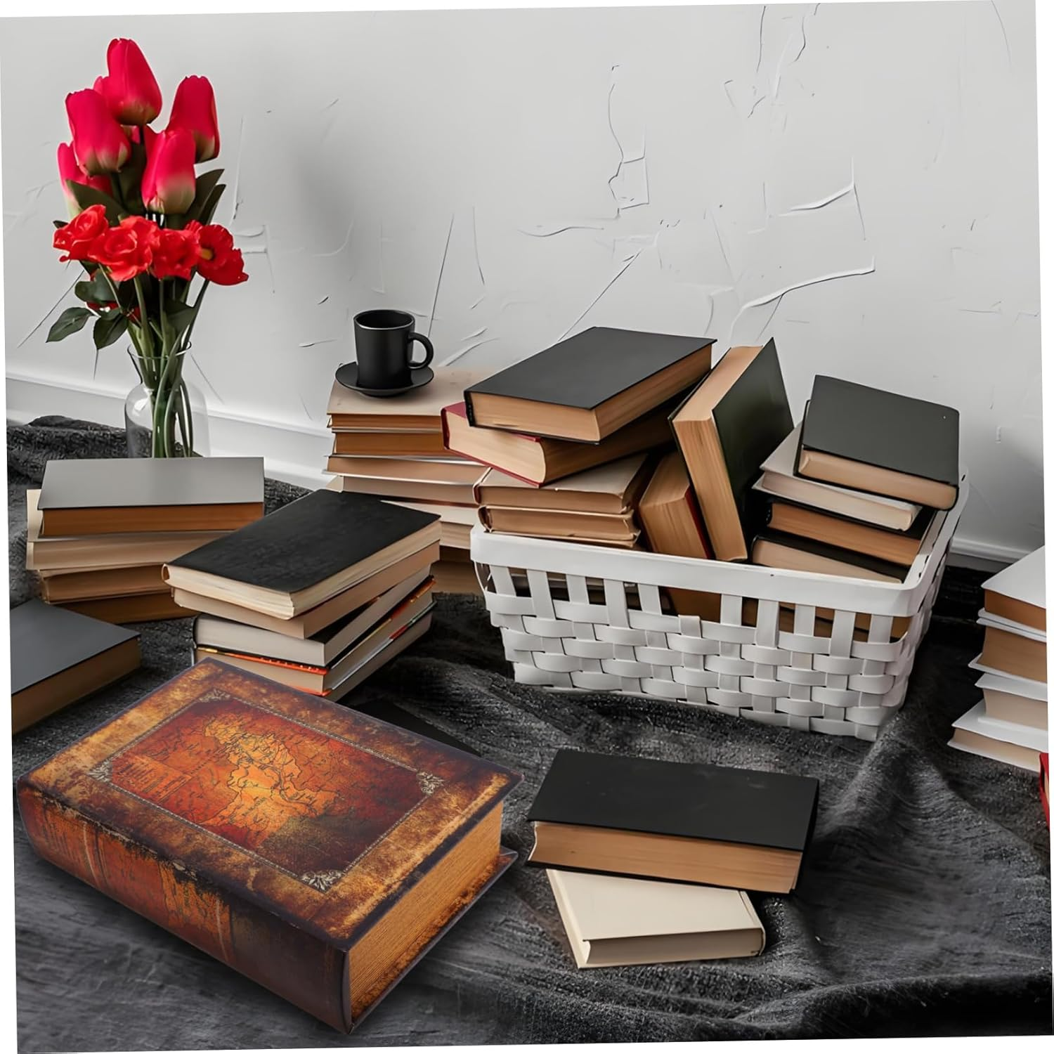 Antique Storage Box Book Shaped Fake Book Decorative Key Hiding Home Decor image number 5