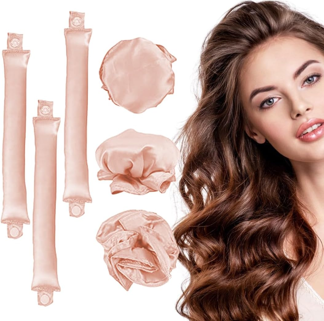ZEPIQOR Heat Free Curl, 3 Pieces Heatless Curls, Heat Free Curl, Heat Free Curl, Heat Free Curls Hair Roller, Heatless Curls for Alle Haartypen(Pink) image number 5