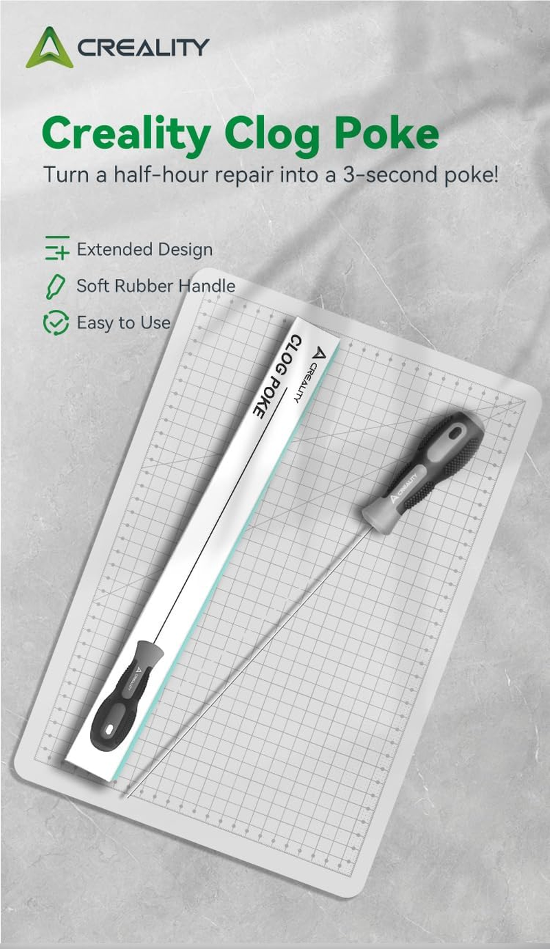 Lokkr Creality Clog Poke/Nozzle Cleaning Kit for 1.75Mm Nozzles, Must-Have 3D Printing Tool, 3D Printer Extruder Clog Removal Tool, Soft Rubber Handle, 210Mm Prolong Design,Unclog in Seconds image number 3