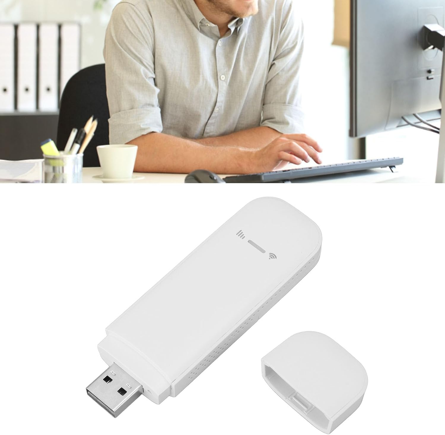 4G LTE USB Wifi Modem, Pocket Network Hotspot with SIM Card Slot, Support 10 Users, 150Mbps, Wireless Connection, Secure Encryption image number 4