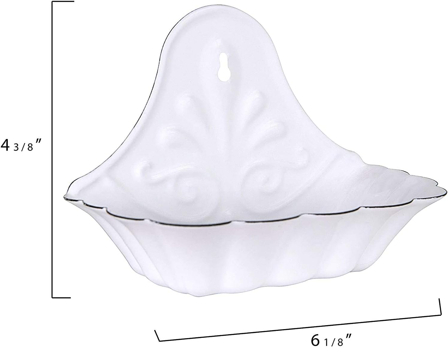 White Enameled Metal Soap Dish