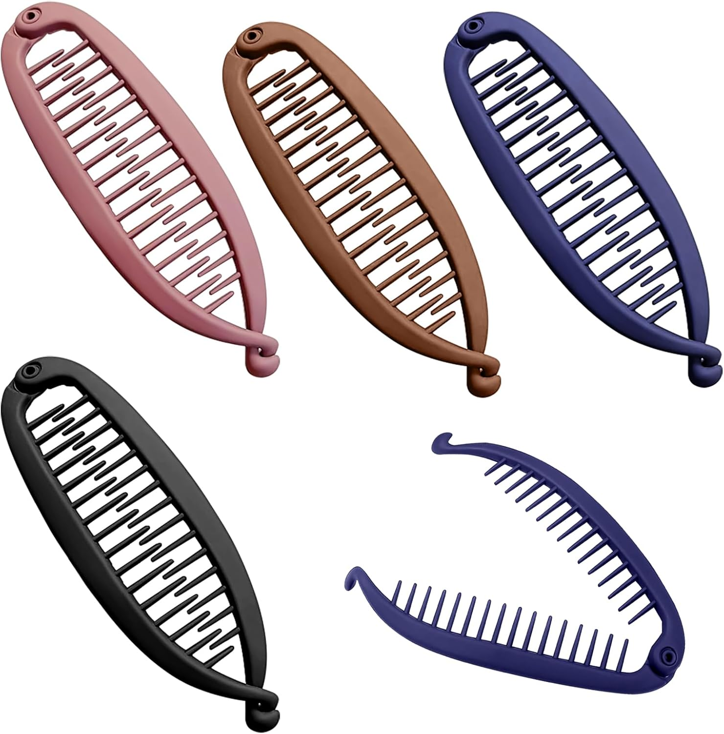 Pack of 4 Banana Clips, Banana Clip Hair, Banana Clip, Thick Hair, Large Hair Clip, French Banana Clip, Banana Hair Clips, Women'S Non-Slip Ponytail Holder for Women image number 4