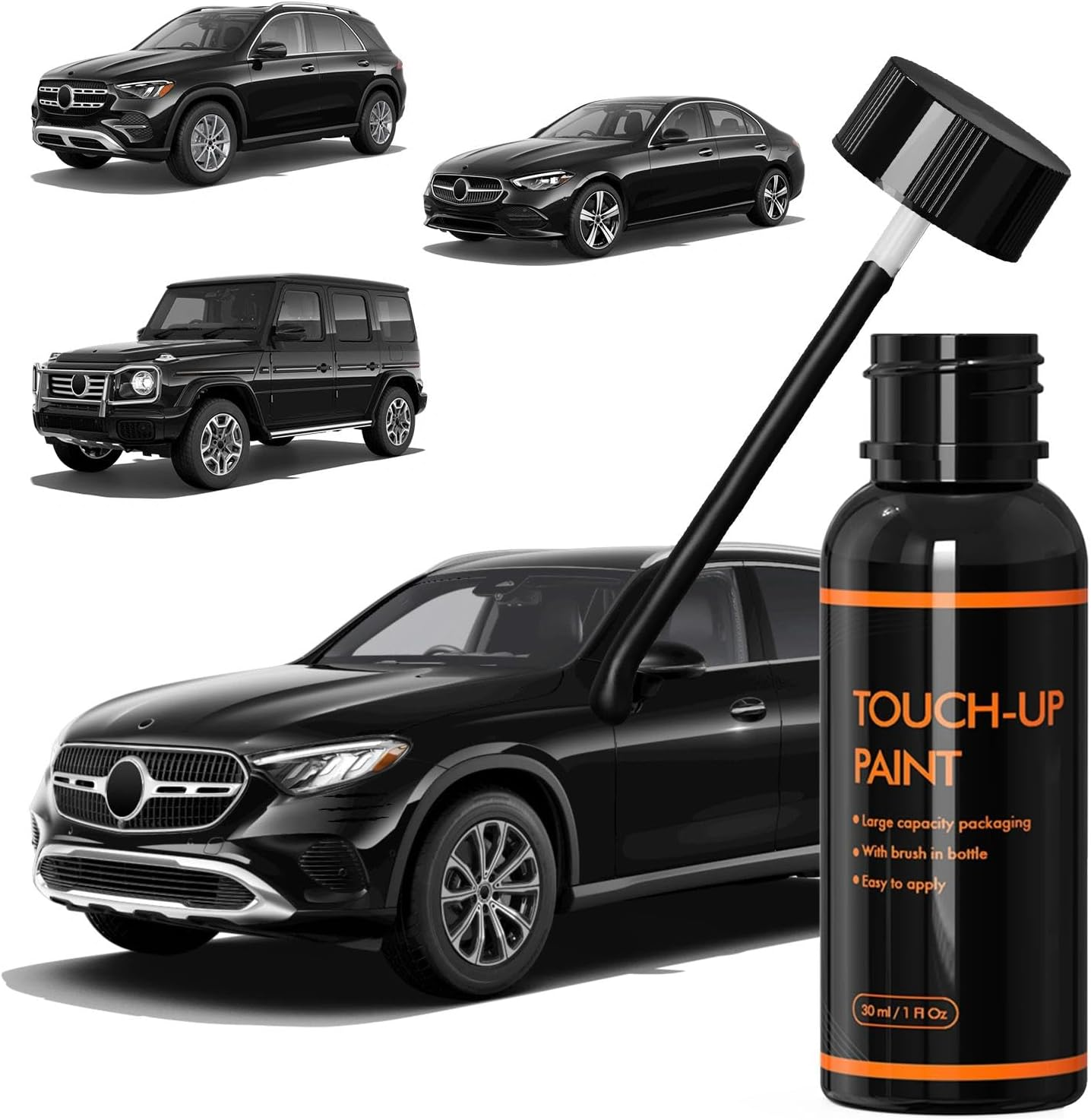197 Obsidian Black Touch up Paint for Mercedes Benz, DIY Car Paint Scratch Repair Kit, Automotive Paints, Quick & Easy Fix Scratch Repair for C/E/S/G/CLA/CLE/GLA/GLC/GLE/GLS/EQE/EQS/A/B/AMG image number 3