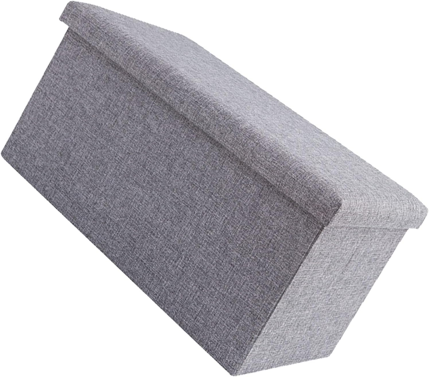 Storage Footrest, Space-Saving Ottoman with Storage, Foldable Fabric Stool for Bedroom or Living Room (Small 13.5X18.5Cm) image number 2