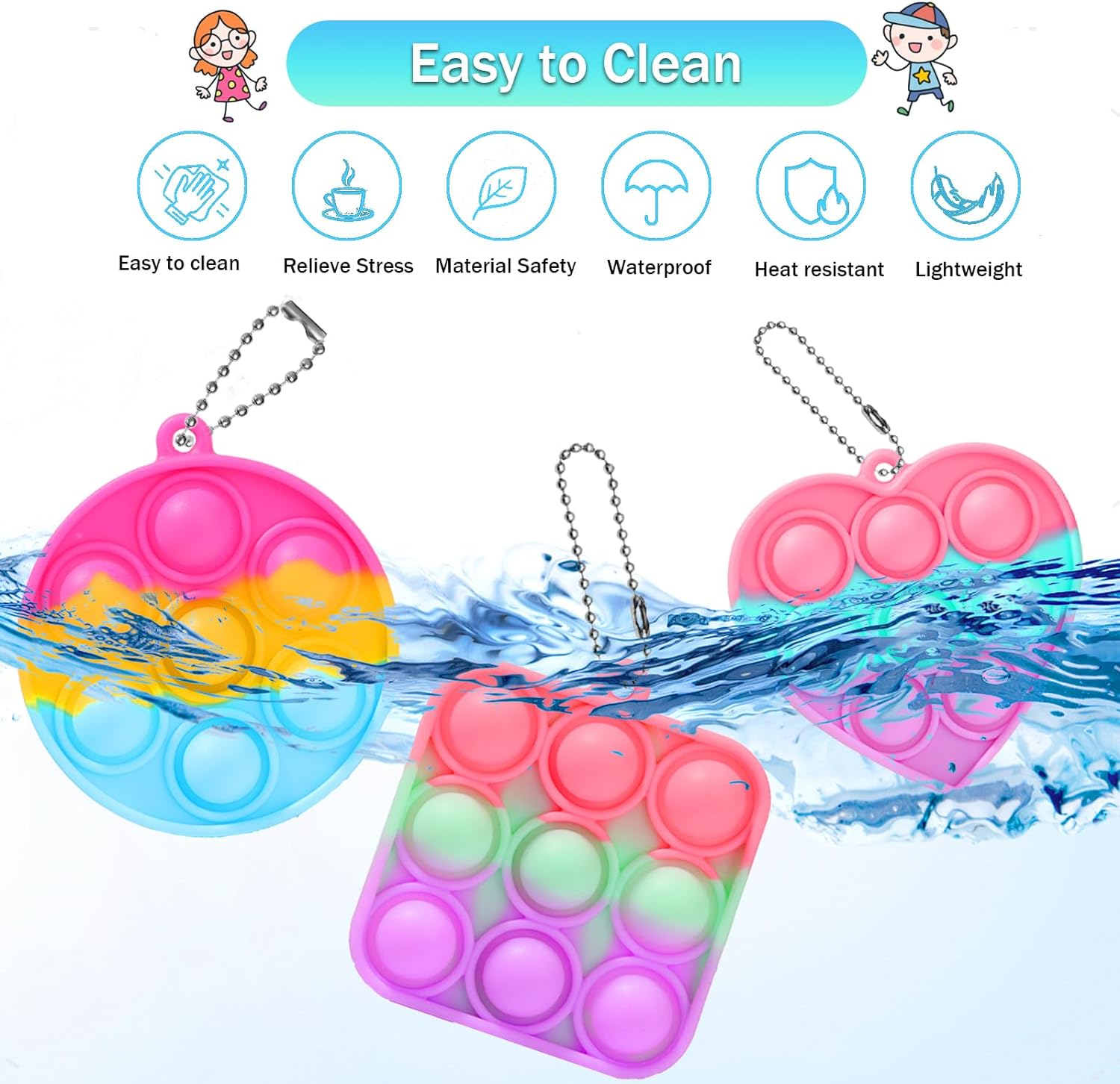 30PCS Bulk Fidget Toys, Party Favors for Kids, Birthday Party Toys, Small Classroom Prizes Box Fidgets Toys for Kids Toddlers Adult, Goodie Bag Stuffers, Treasure Chest, Bubbles Poppers,Relieve Stress image number 5