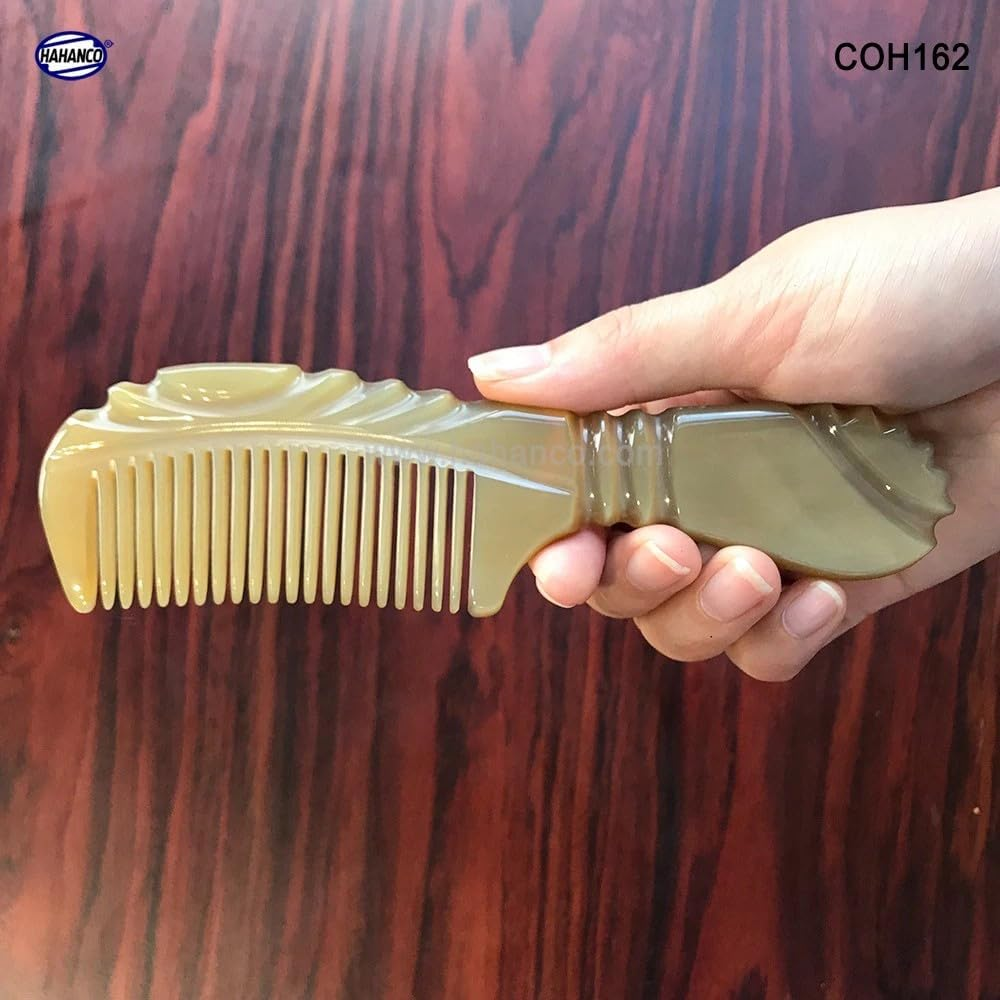 Handcrafted Horn Hair Comb, 16 X 4.5 Cm, Decorative Handle Design image number 5