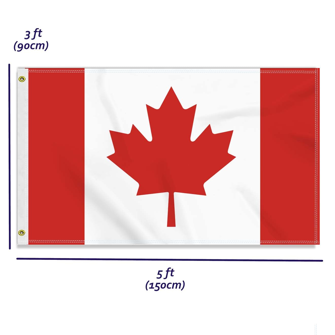 Large 3&times;5 FT Canada Flag, Big Canadian 100D National Outdoor Banner,Decorgarden with Brass Gromment image number 4