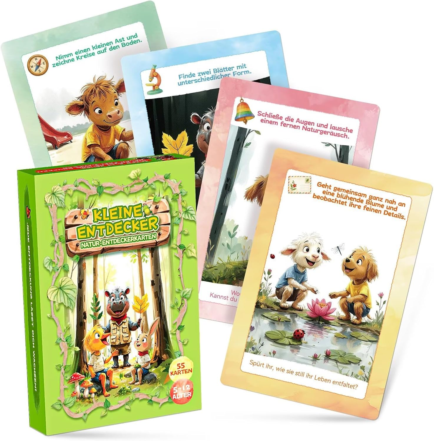 Outdoor Explorer Cards for Children from 5 Years - 55 Playing Cards + Sticker Sheet & Turntable - Educationally Tested - with Reward Stickers & Turntable image number 3