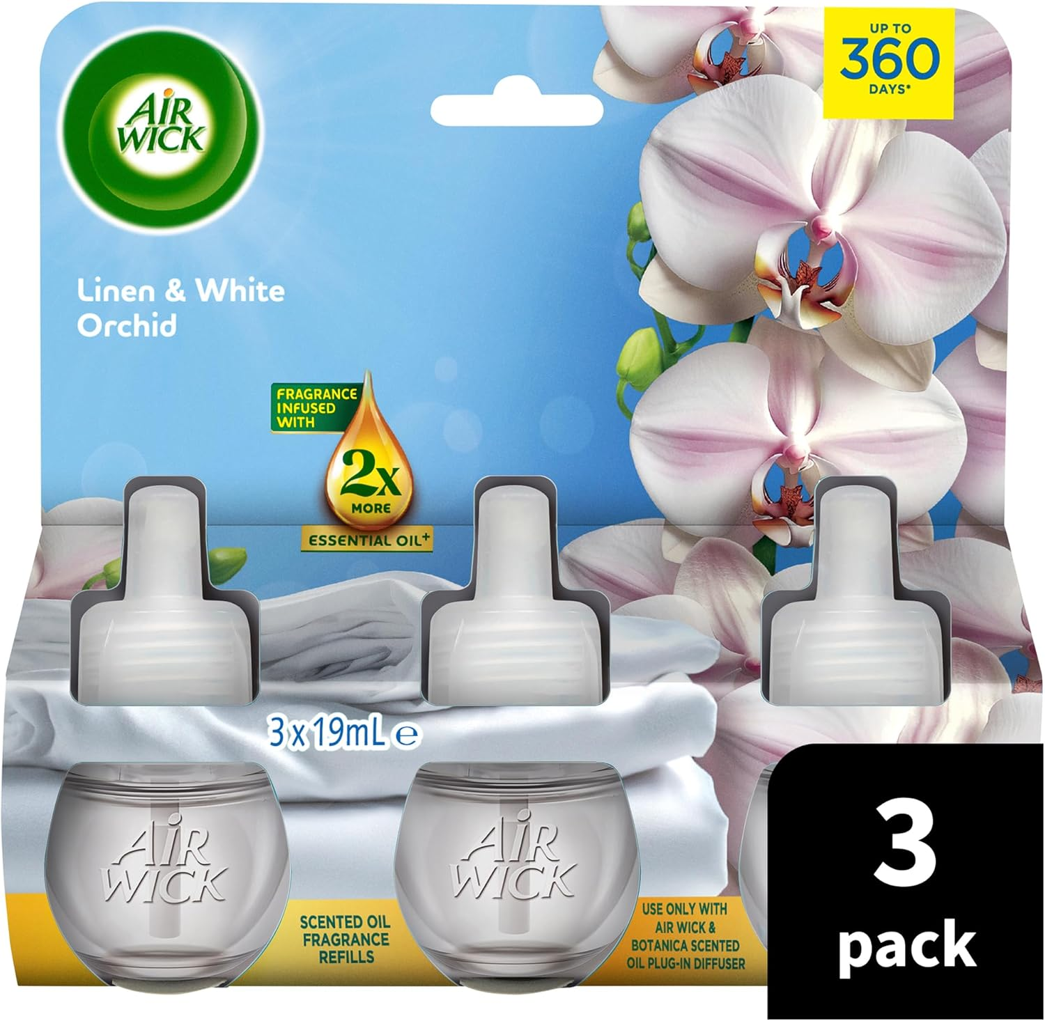 Air Wick Linen & White Orchid Plug-In Triple Refill image number 1