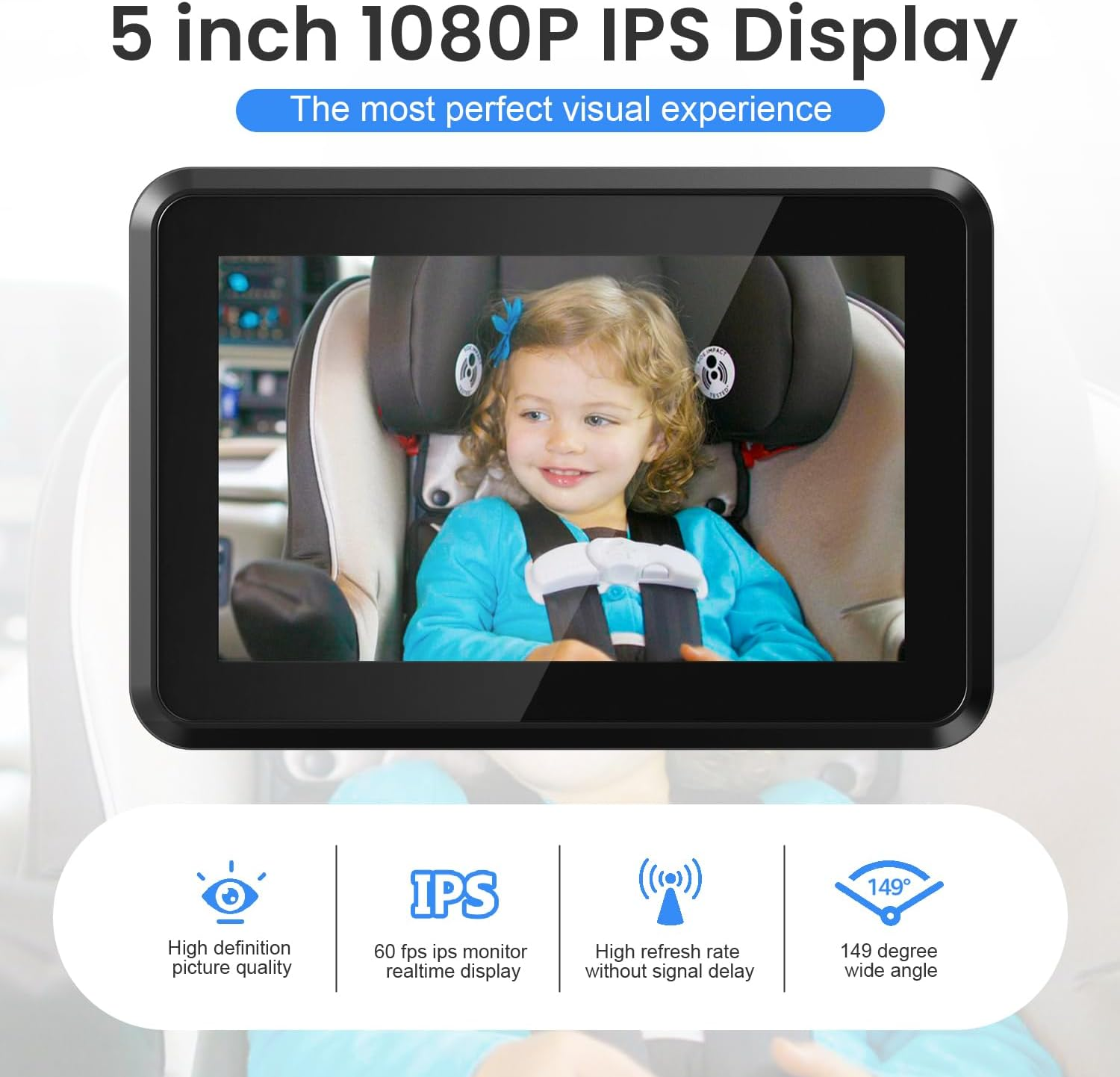 Itomoro Baby Car Mirror,Hd Dual Channel with 2 IR Night Vision Camera, 5 Mins Easy Installation Baby Car Mirror Clear Car Baby Camera for Rear Facing Seat Backseat, ACZ421 image number 2