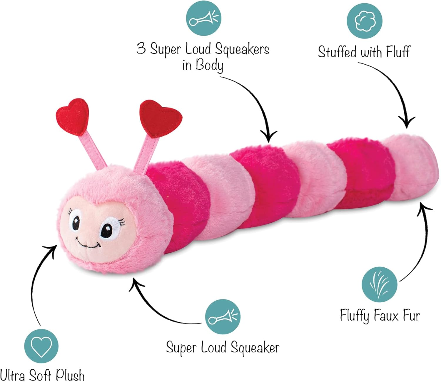 Fringe Studio Large Plush Dog Toy, Love Bug, Pet Shop Collection (289824) image number 1