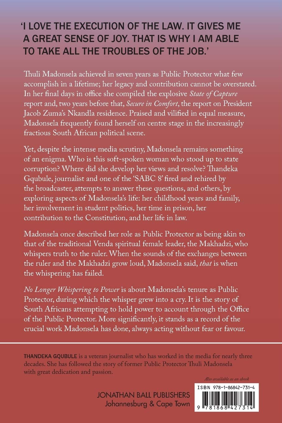 No Longer Whispering to Power: the Story of Thuli Madonsela