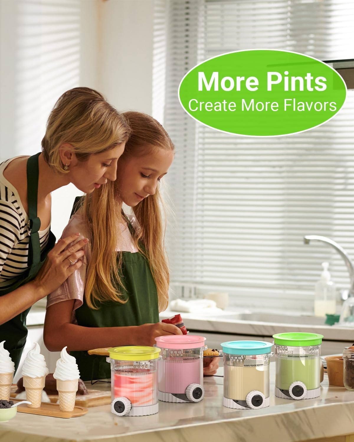 4 Pack for Ninja Creami Swirl Pints and Lids Compatible with Ninja NC700 Series, NC701, NC701C, Creami Containers for Swirl Ice Cream & Soft Serve Makers, Bpa-Free, Dishwasher Safe (4-Pack) image number 6