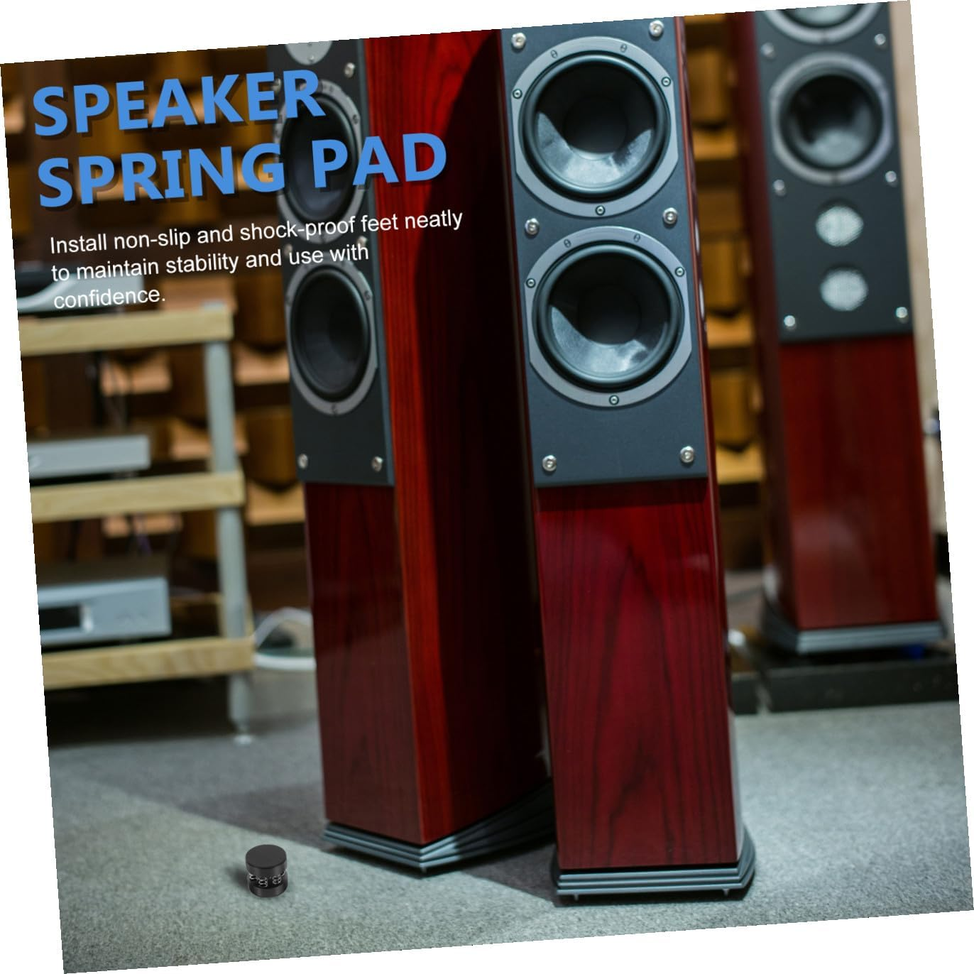 Angoily 4Pcs Speaker Spring Pads Shockproof Audio Isolation Feet Mounting Non- Holder for Hifi Speakers Elegant Design for Home and Ktv Use image number 2