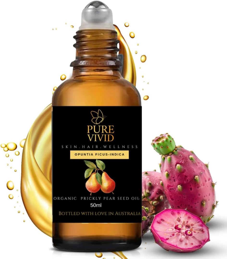 ORGANIC PRICKLY PEAR SEED OIL 50Ml | Roll on Glass Bottle |- Cold-Pressed for Face, Hair, Skin, and Body - Deep Moisturizing Prickly Pear Seed Oil for Dry Oils Skin and Natural (50 Ml) image number 1