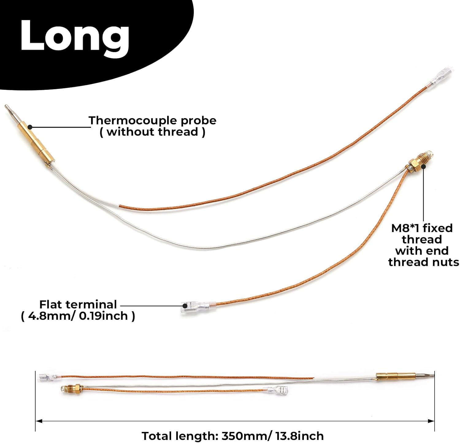 Outdoor Heater Replacement Parts Thermocouple & Tilt Switch, Repair Kit Dump Switch & Thermocouple Used for round Stand up Heater and Pyramid Patio Heater, Safety Protection System Thermistor Kit image number 3