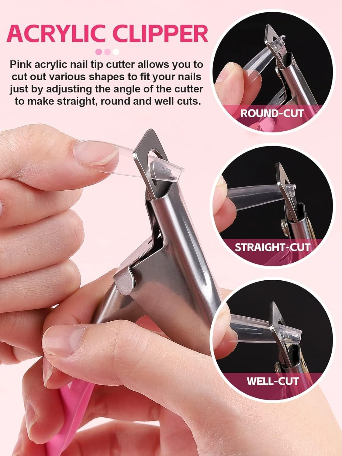 Kalolary Clear Coffin Nail Tips Kit, Long Coffin Square Nails Full Cover, 1000Pcs Clear Fake Nail Ballerina False Nails Press on Nails for Nail Practice Nail Art DIY image number 3