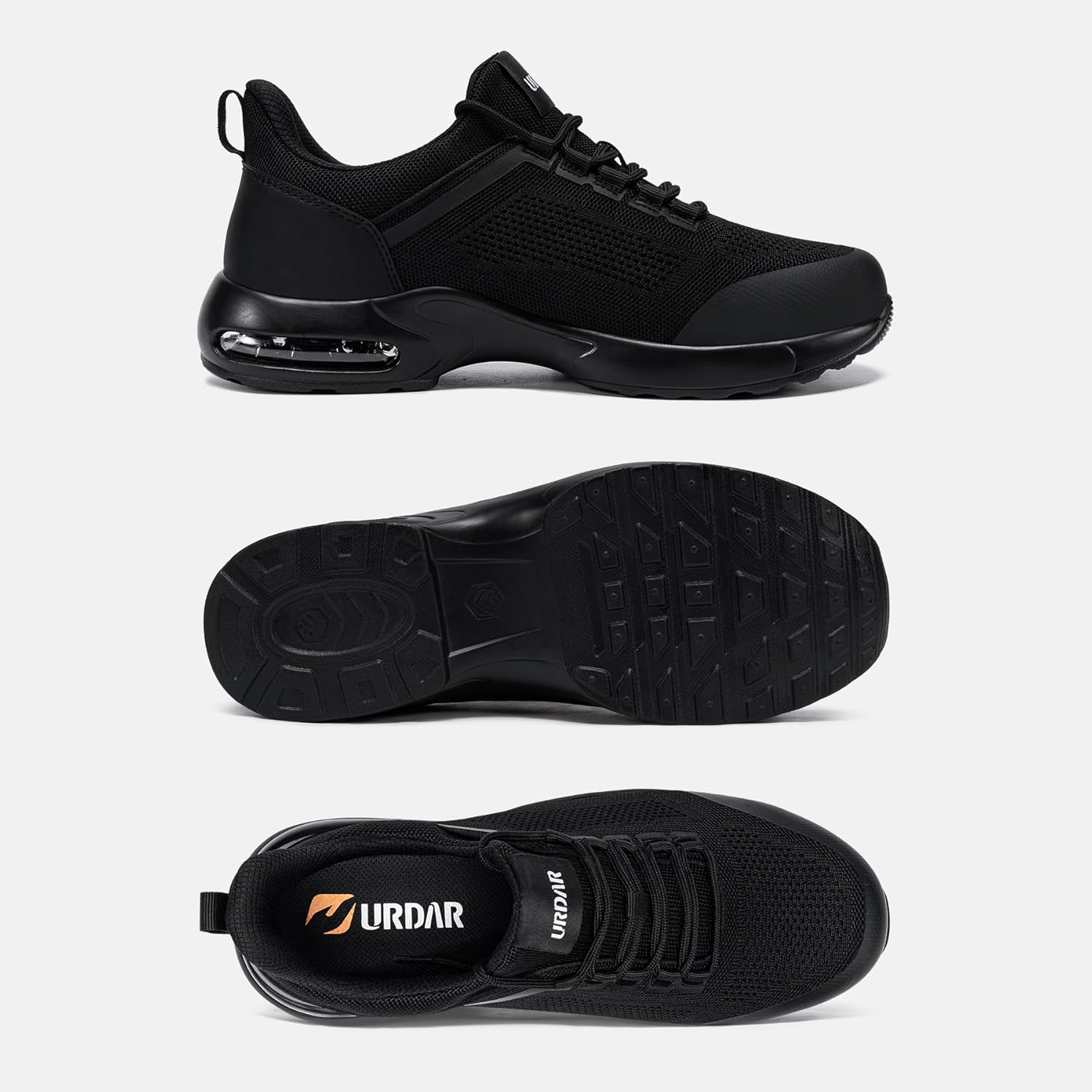 LARNMERN Air Cushion Steel Toe Shoes for Men Wide Women Lightweight Puncture Proof Work Safety Sneakers Breathable Slip Resistant Tennis Shoe image number 7