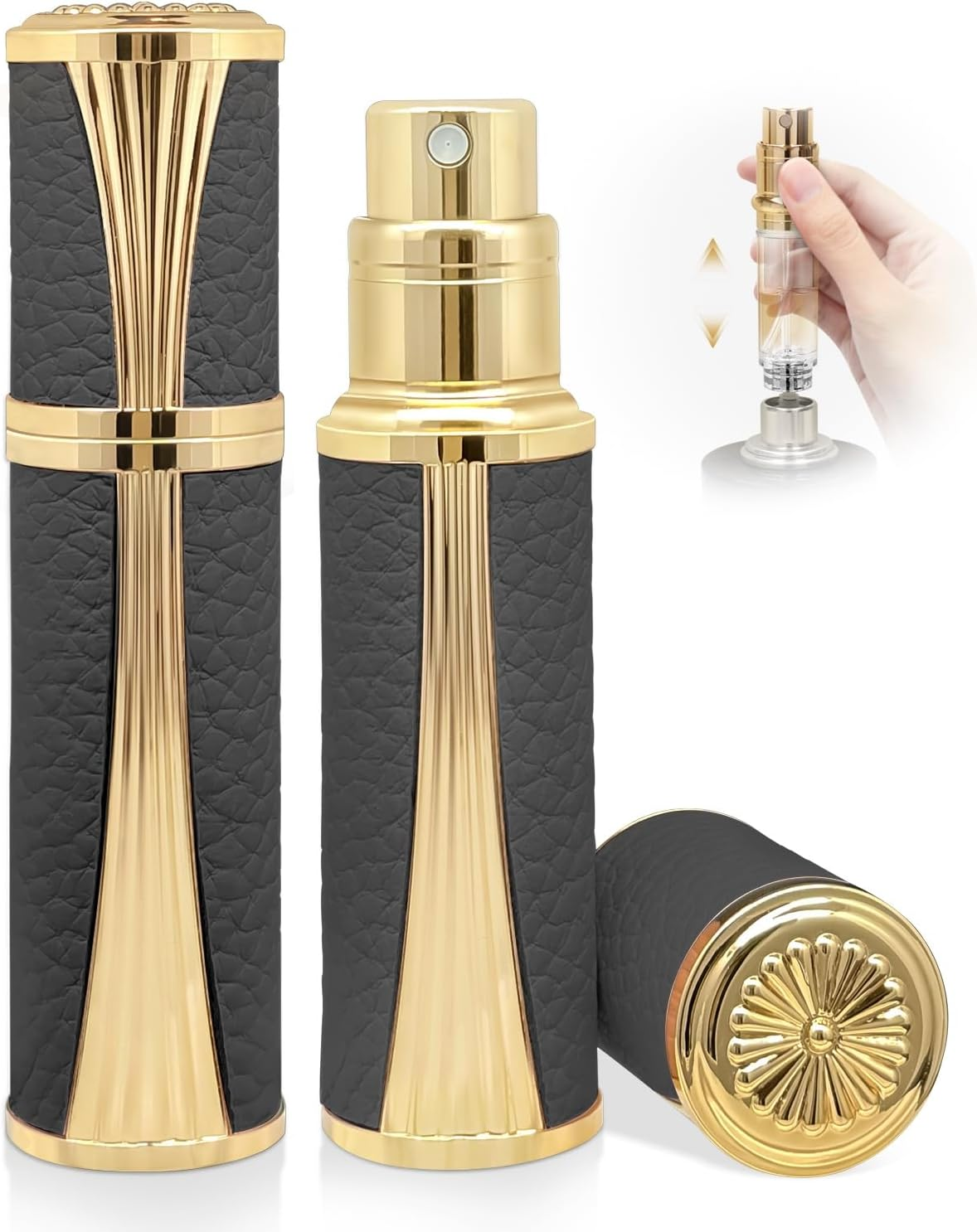 ASADAYS Perfume Atomiser - New Shell - Travel Bottle Refillable Bottom Spray Bottle Mini Size Luxury Fashion Shiny 5Ml Filled Leakproof Portable Airplane (Custom Made, Mint Whisper)