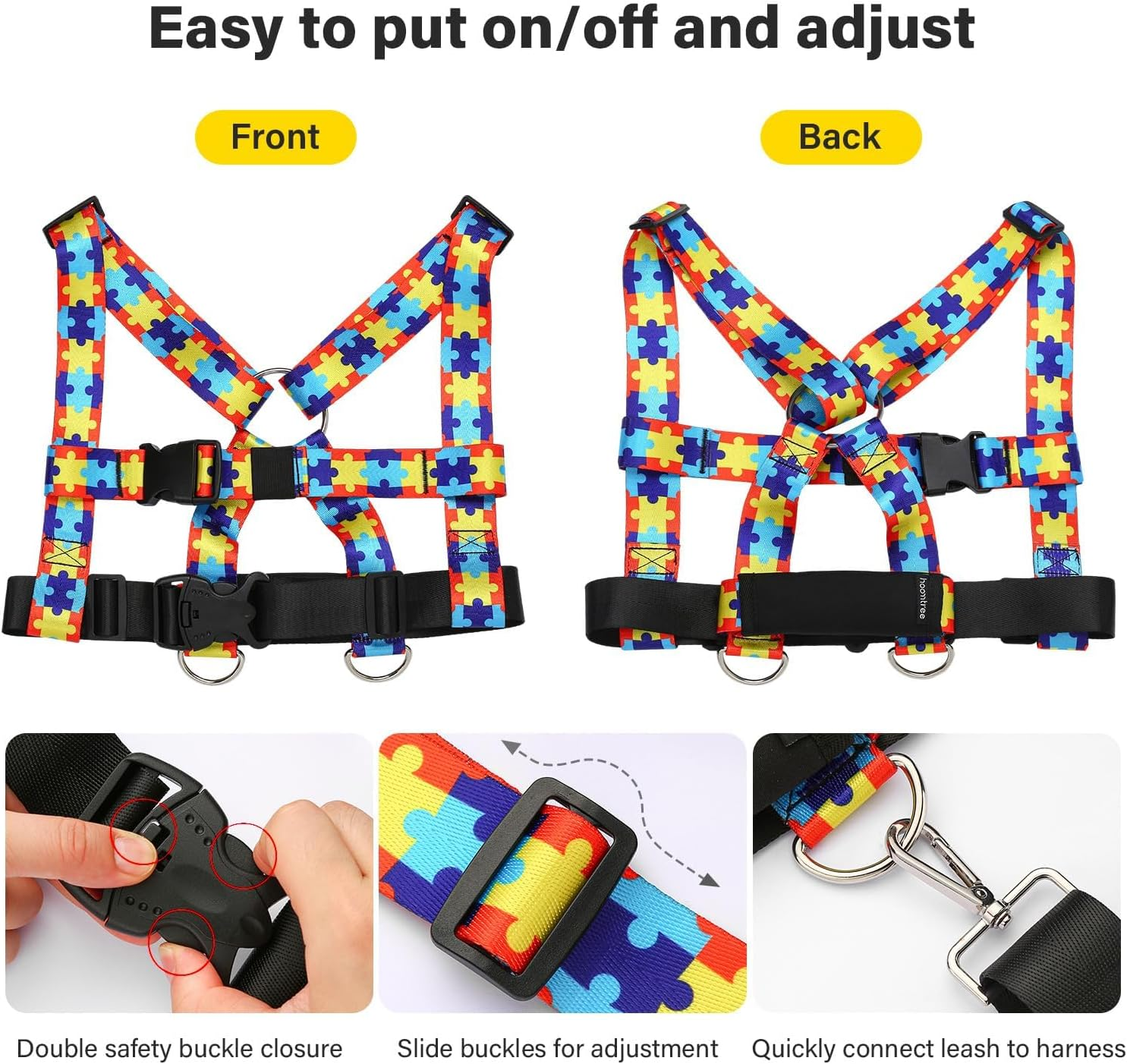 HOOMTREE Safety Harness Leash for Special Needs Child Aged 3-12 Years Fully Ajustable, Sturdy Walking Harness for Older Children with Grab Handle, Keeping Active ADHD/ASD Autism Kids Safe in Public image number 5