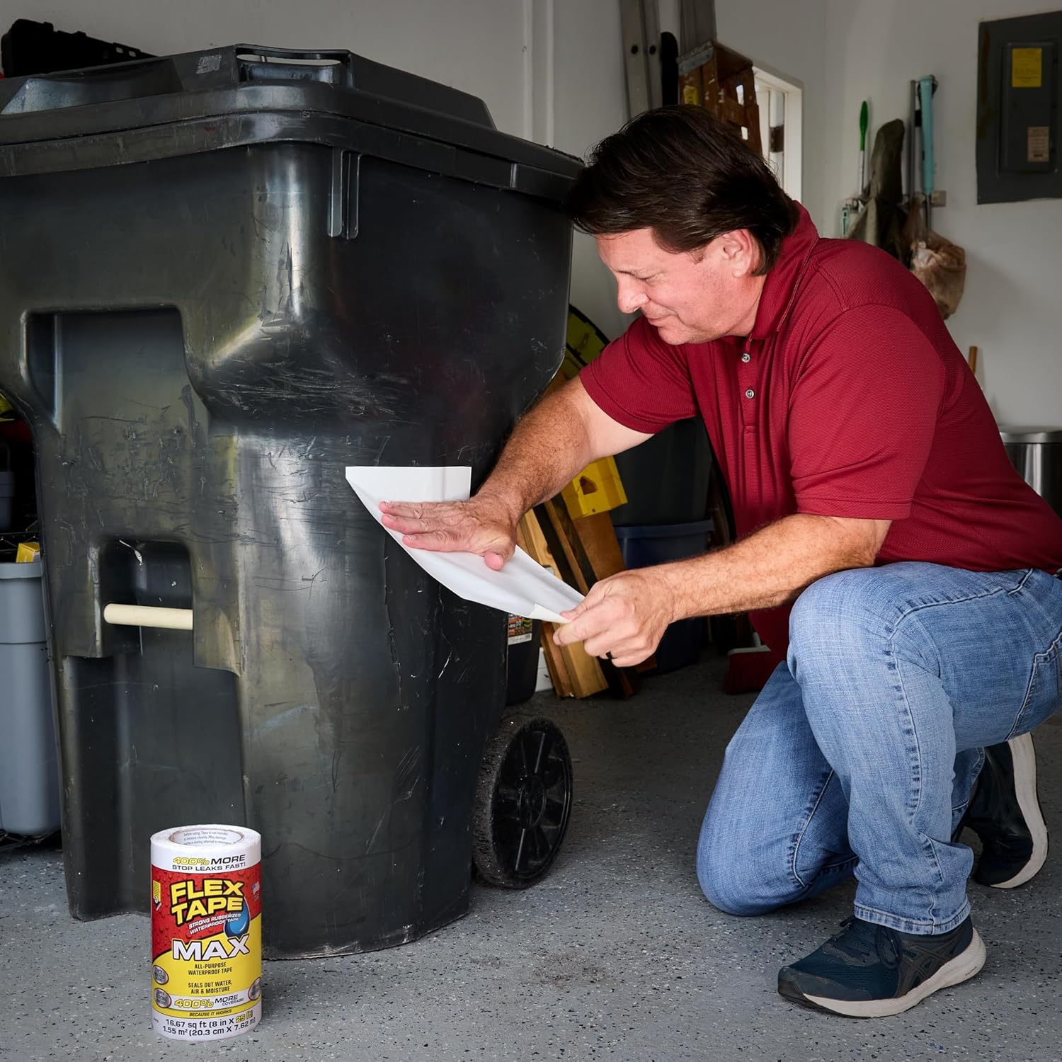 Flex Tape, 12 in X 10 Ft, White, Original Thick Flexible Rubberized Waterproof Tape - Seal and Patch Leaks, Works Underwater, Indoor Outdoor Projects - Home RV Roof Plumbing and Pool Repairs image number 1