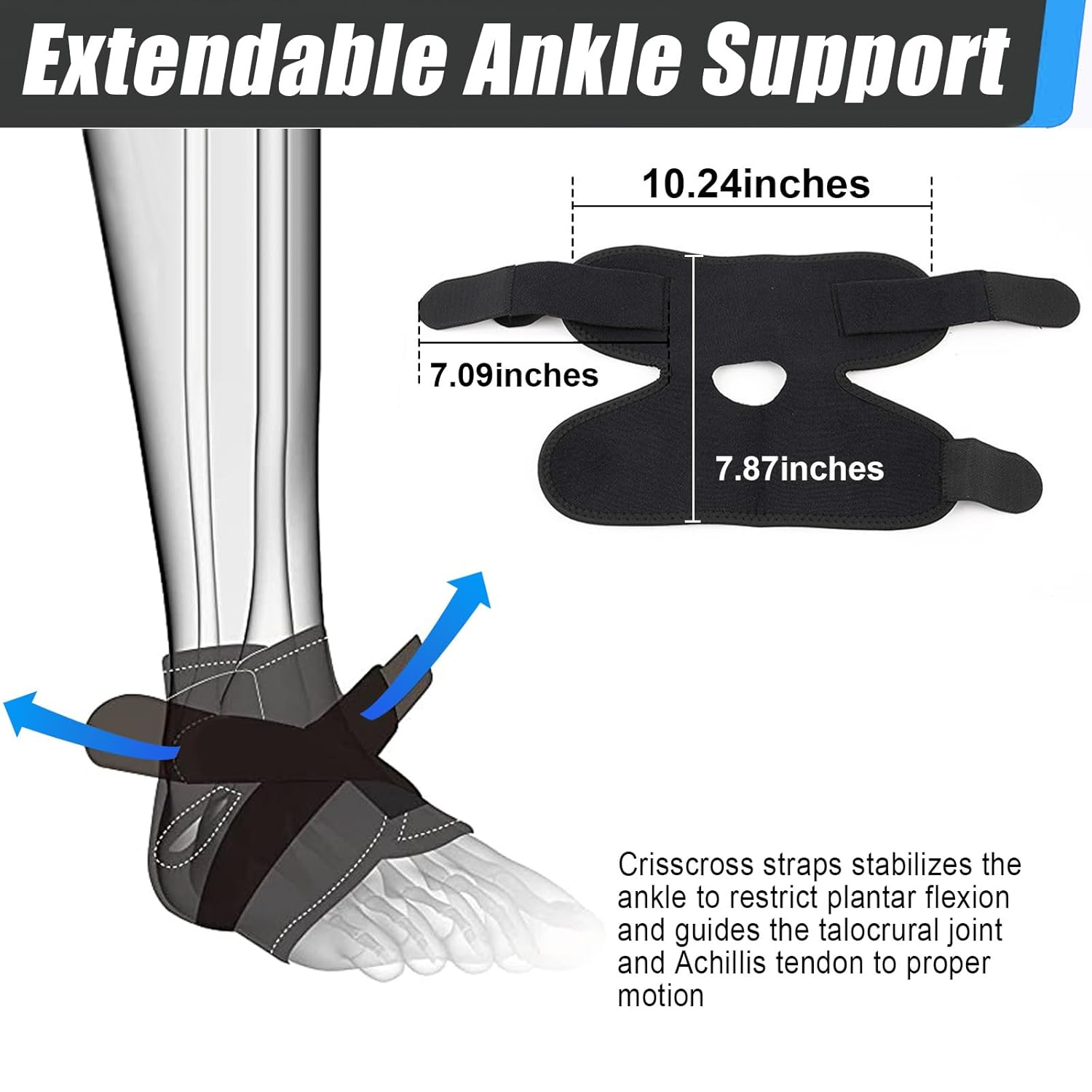 NHEWMAS Ankle Support Brace for Women & Men, 2 Pack Compression Ankle Braces, Breathable Neoprene Sleeve with Adjustable Straps. - Ankle Braces image number 6