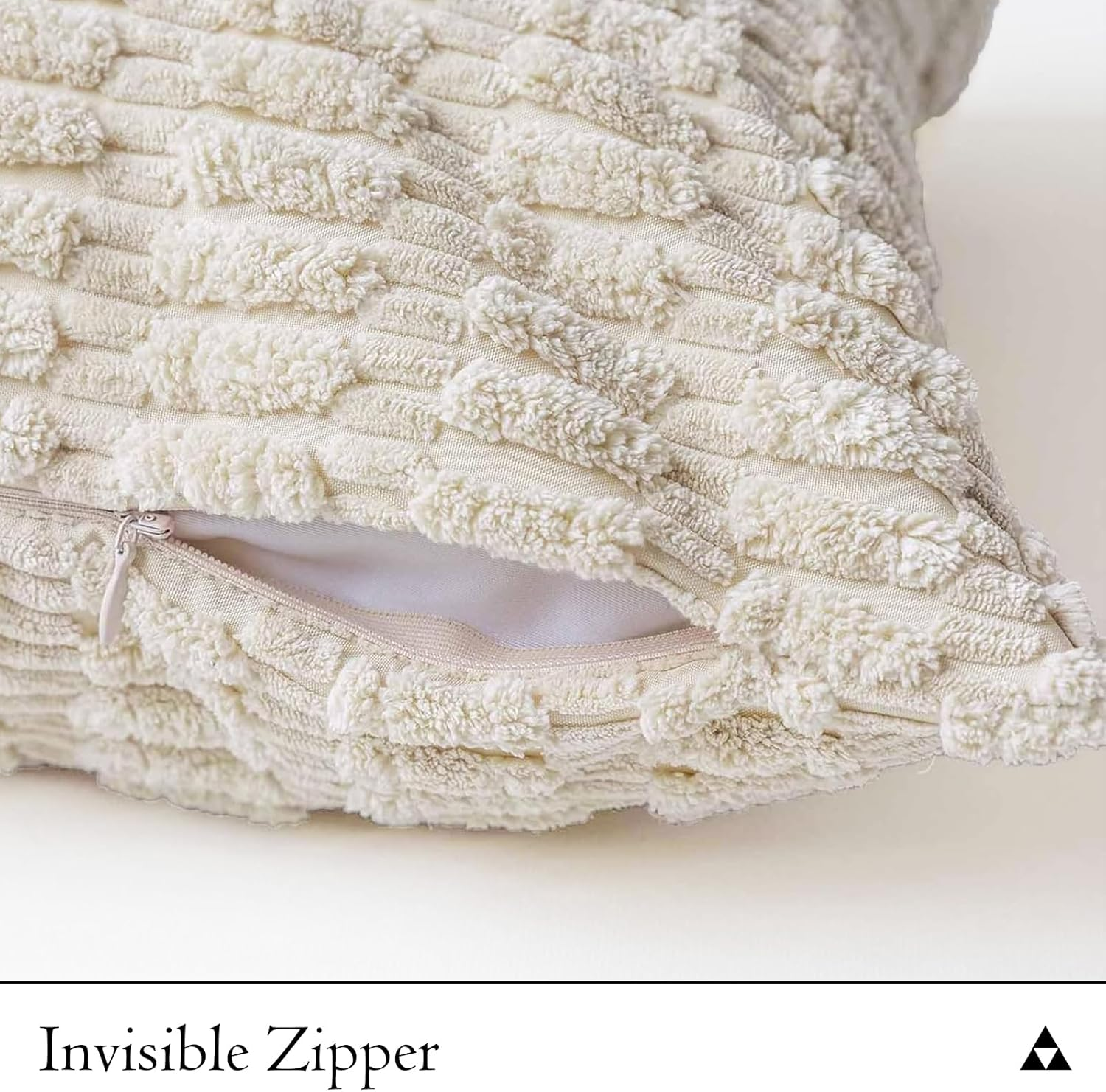 Textured Corduroy Lumbar Pillow Cover 14 X 36 Inch, Neutral Beige Decorative Chic Cozy Long Pillow Cover Soft Luxurious Pillow Case Home Decor for Sofa Bed Room Livingroom image number 2